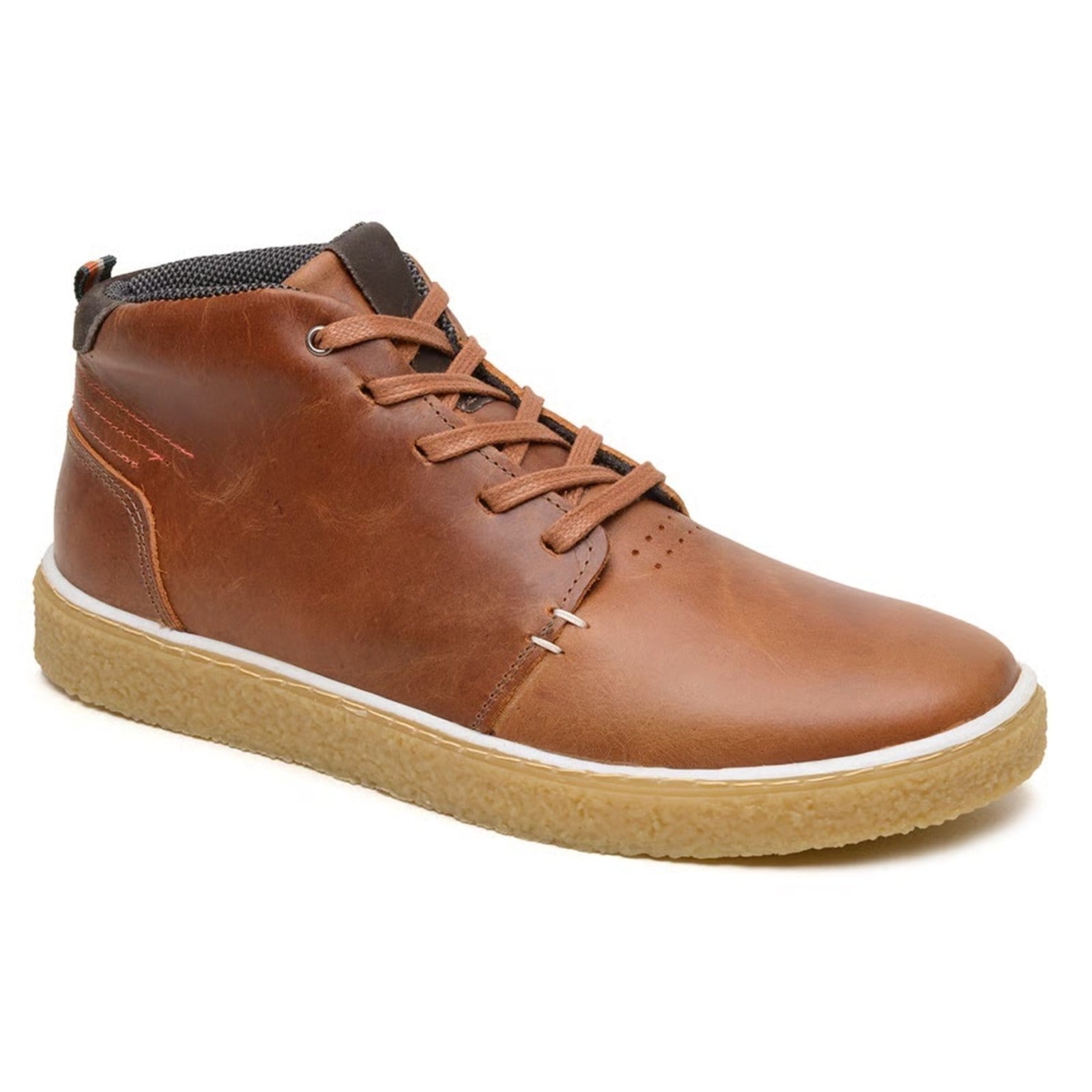 Coturno Masculino Bota Casual Couro Legítimo Conforto Sola Borracha Leve Mostarda