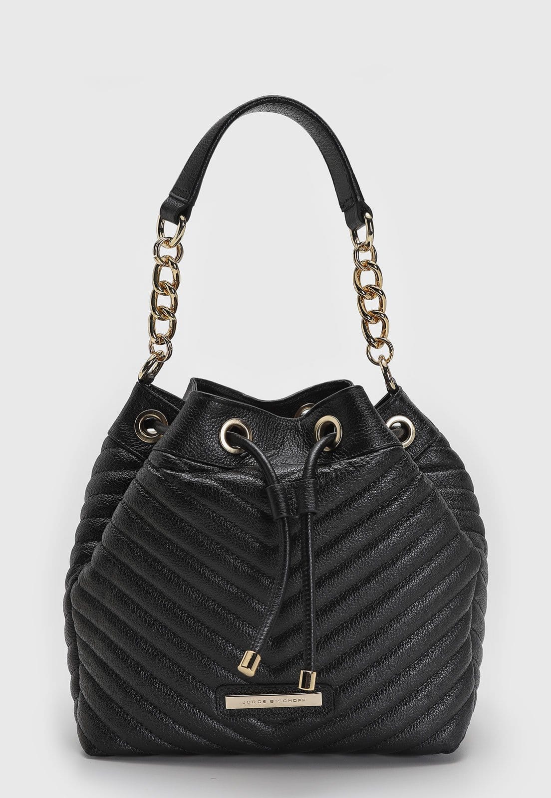 Bolsa Média Feminina Jorge Bischoff Matelassê Preta