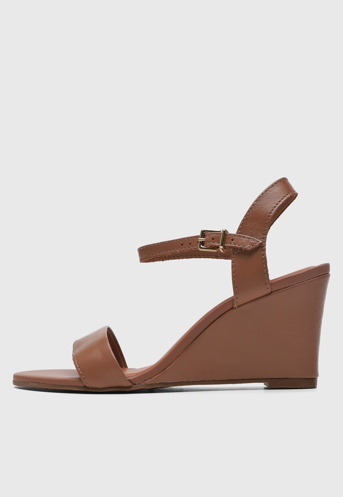 Vista principal Sandália Feminina Bottero Salto Anabela Fivela Bottero marrom