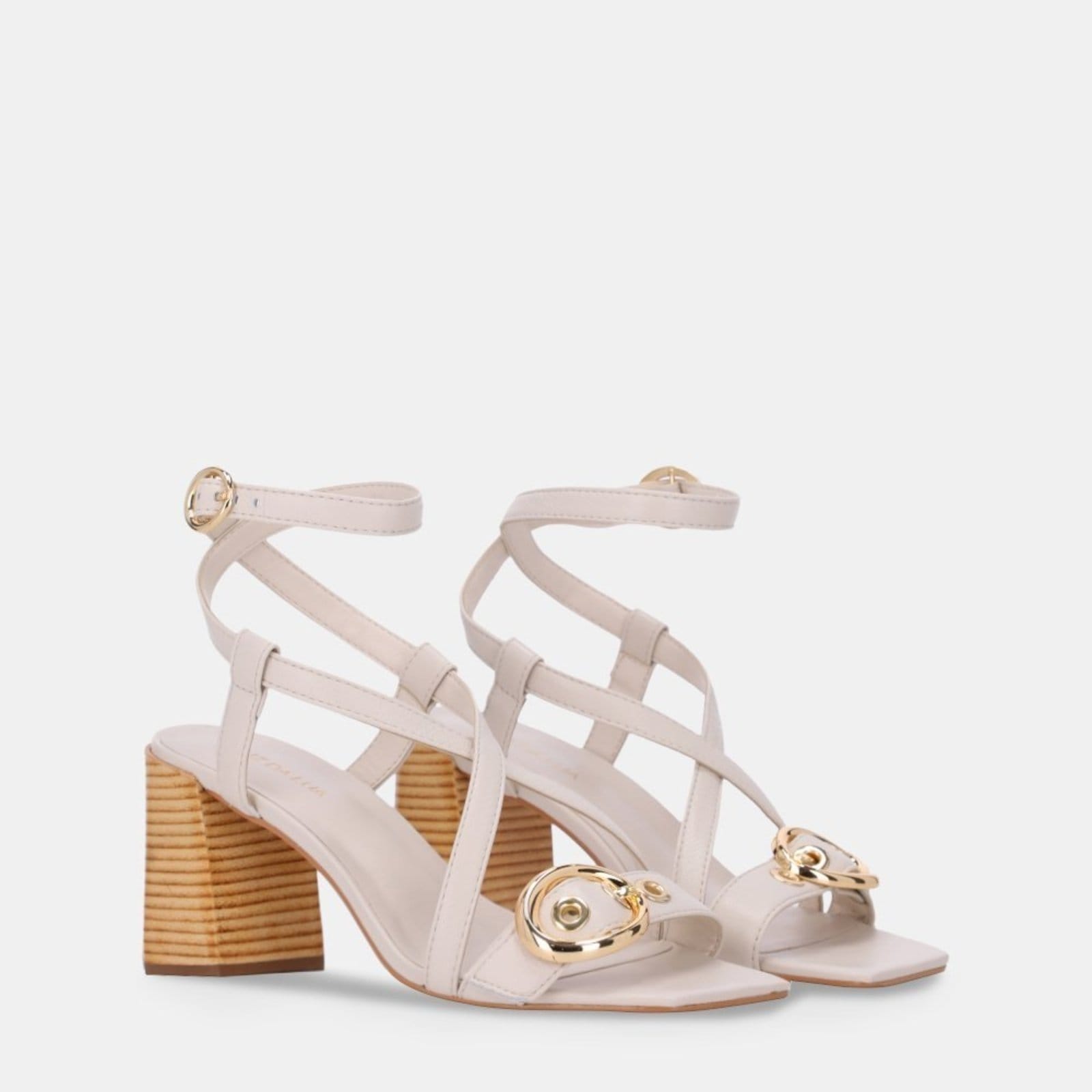 Vista 2 Sandália Salto Luz da Lua - 60830003 Luz Da Lua Off-white Luz Da Lua off-white white