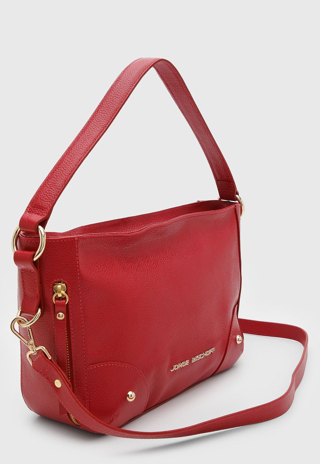 Vista 2 Bolsa Feminina Jorge Bischoff Grande Vermelha Jorge Bischoff vermelho