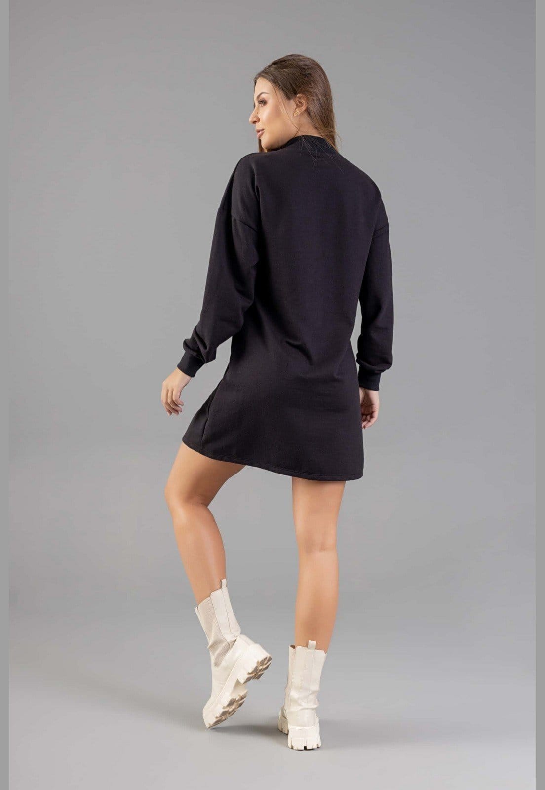 Vista 2 Vestido Manga Longa em Moletom para Adultos Just Basic JUST BASIC preto