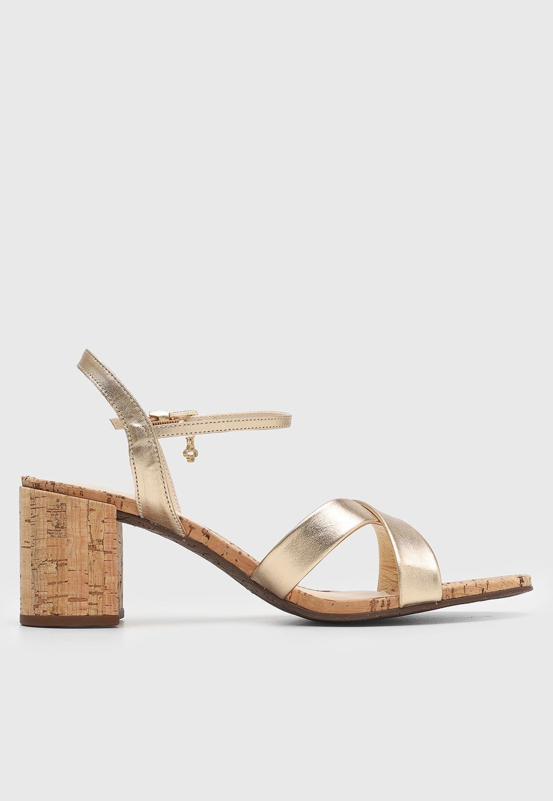 Vista 2 Sandália Baixa Feminina Capodarte Tiras Cruzadas Dourada Capodarte dourado