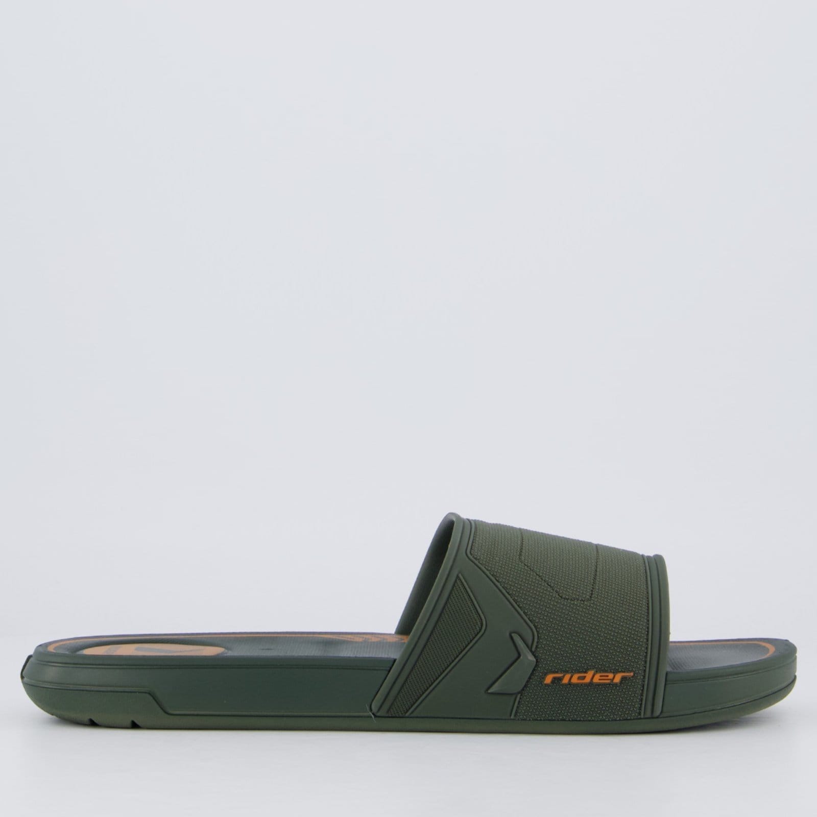 Vista 2 Chinelo Slide Rider Start e Laranja Rider verde