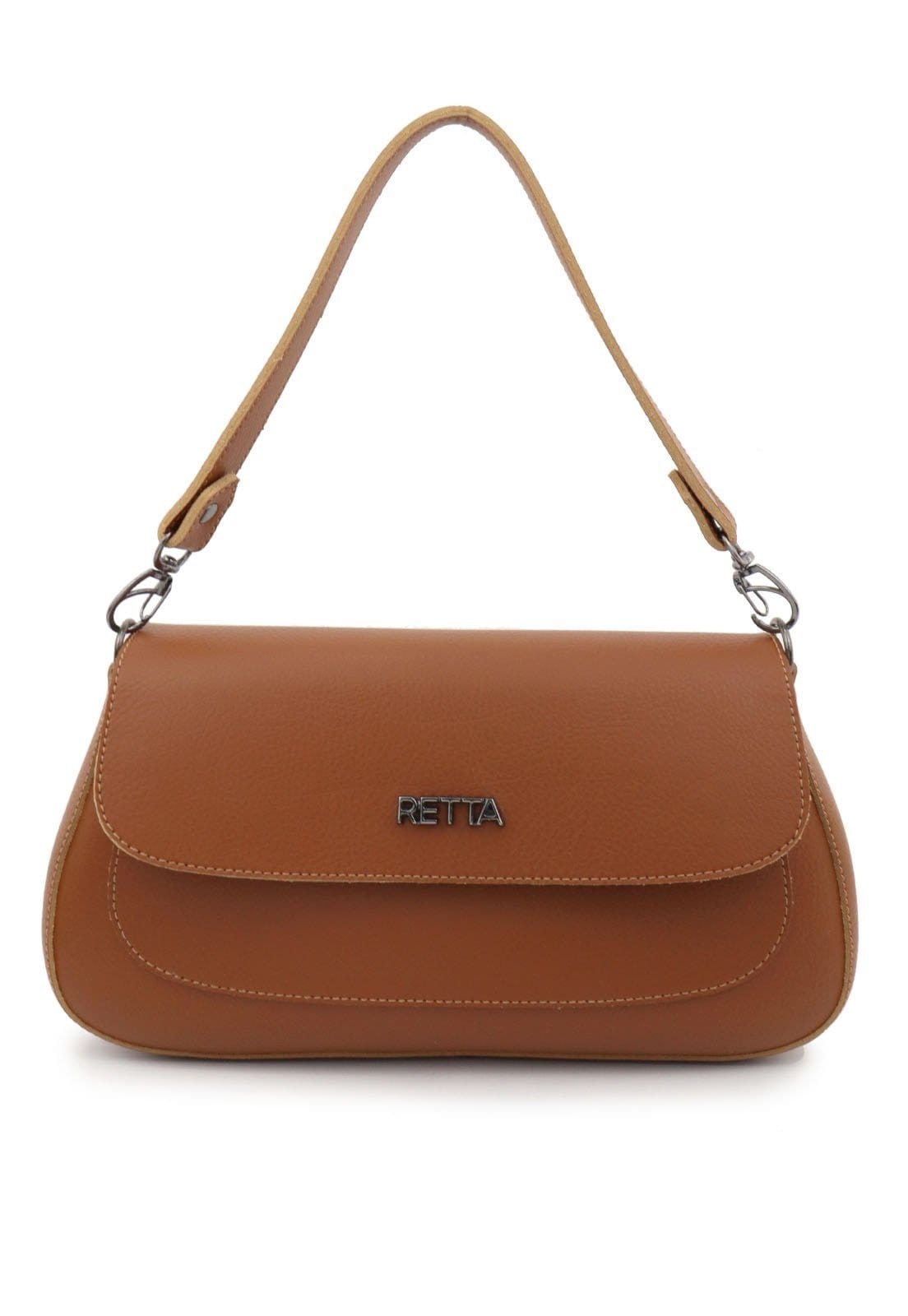 Vista principal Bolsa Feminina Transversal Pequena Para Festa de Ombro e Mão Retta Oficial Caramelo Retta Oficial preto