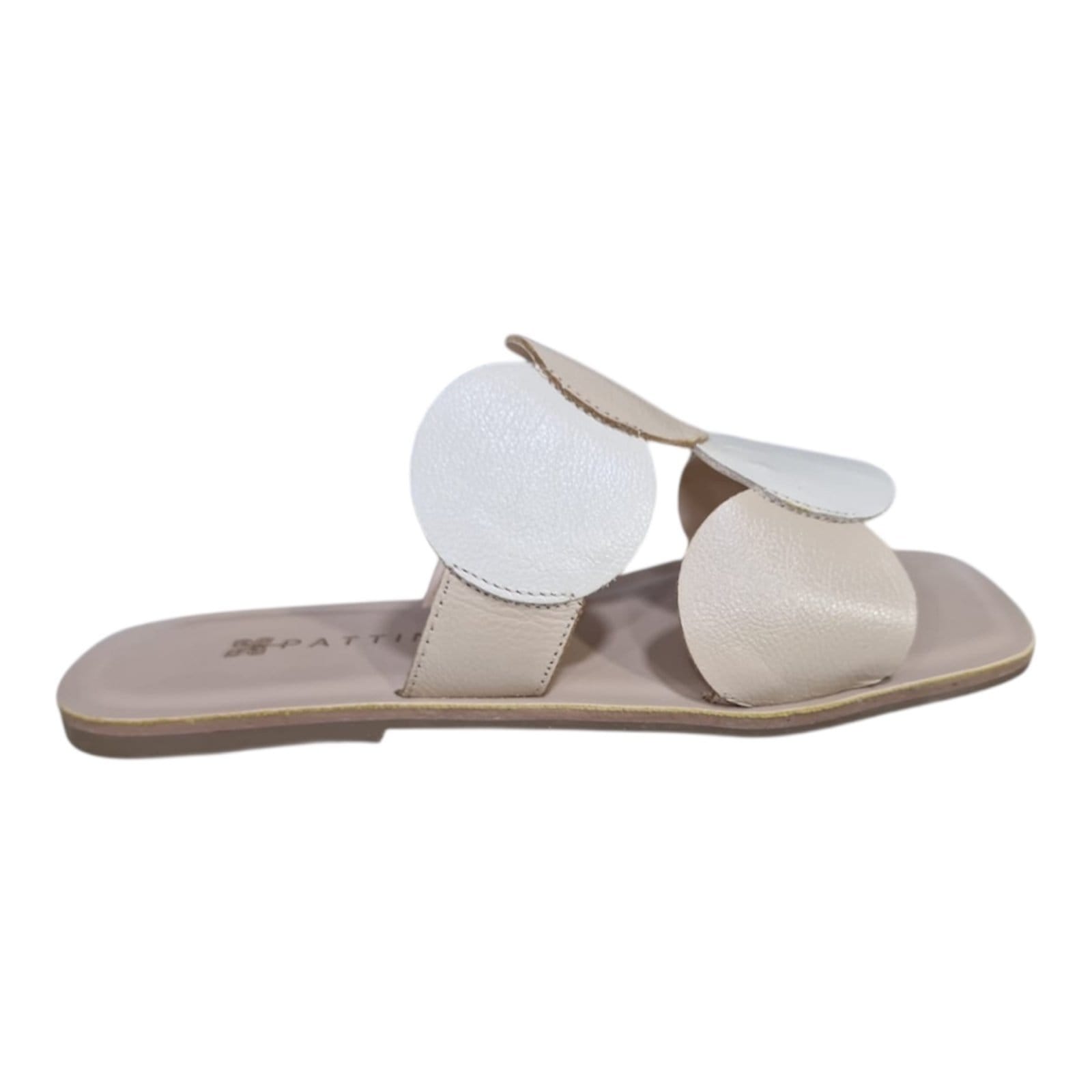 Rasteira Feminina Dinapoli em Couro Camel e Off White 320044
