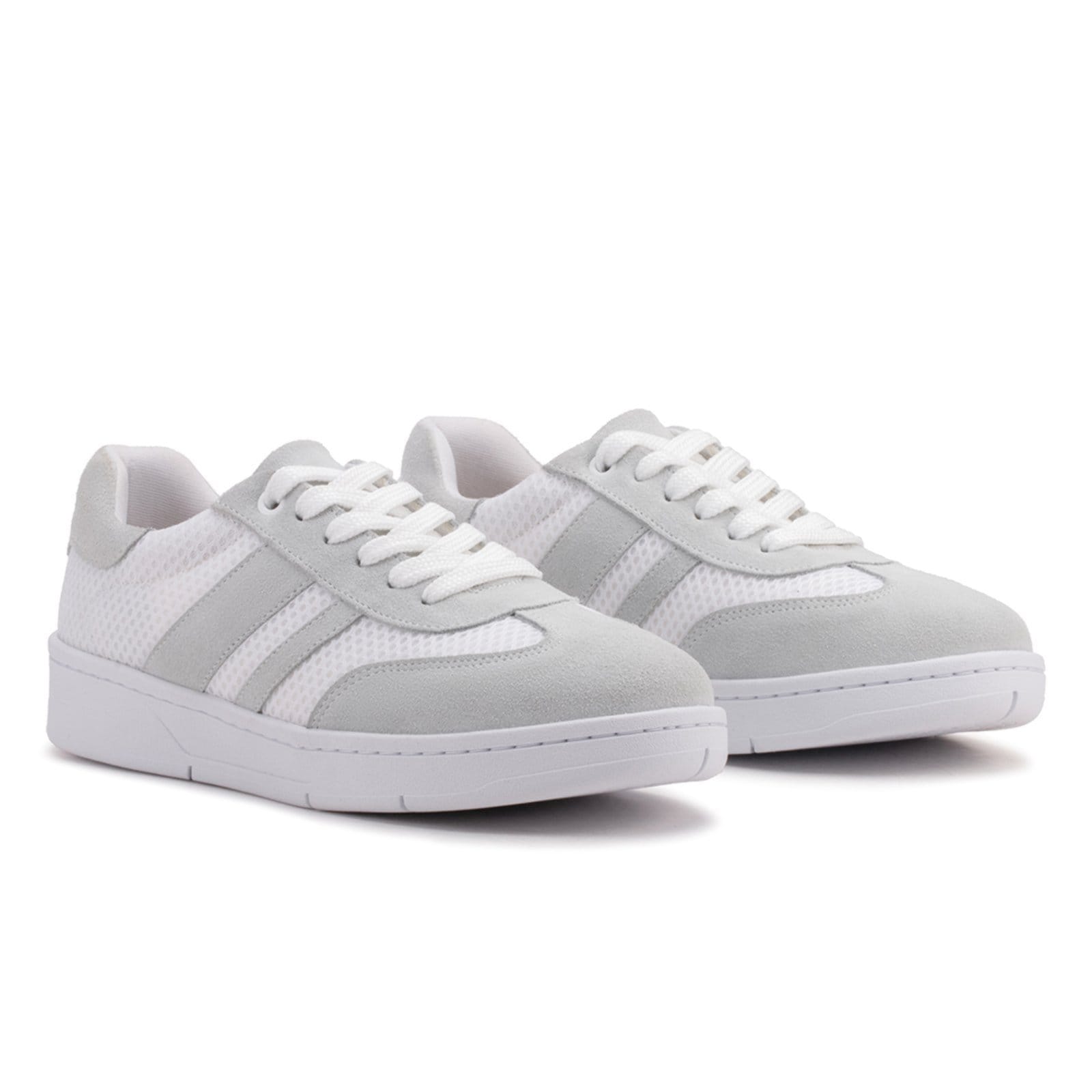 Vista 2 Tênis Feminino Bella Nina Couro Casual Confortável Estilo Moderno Caminhada Macio Leve Gelo Bella Nina branco