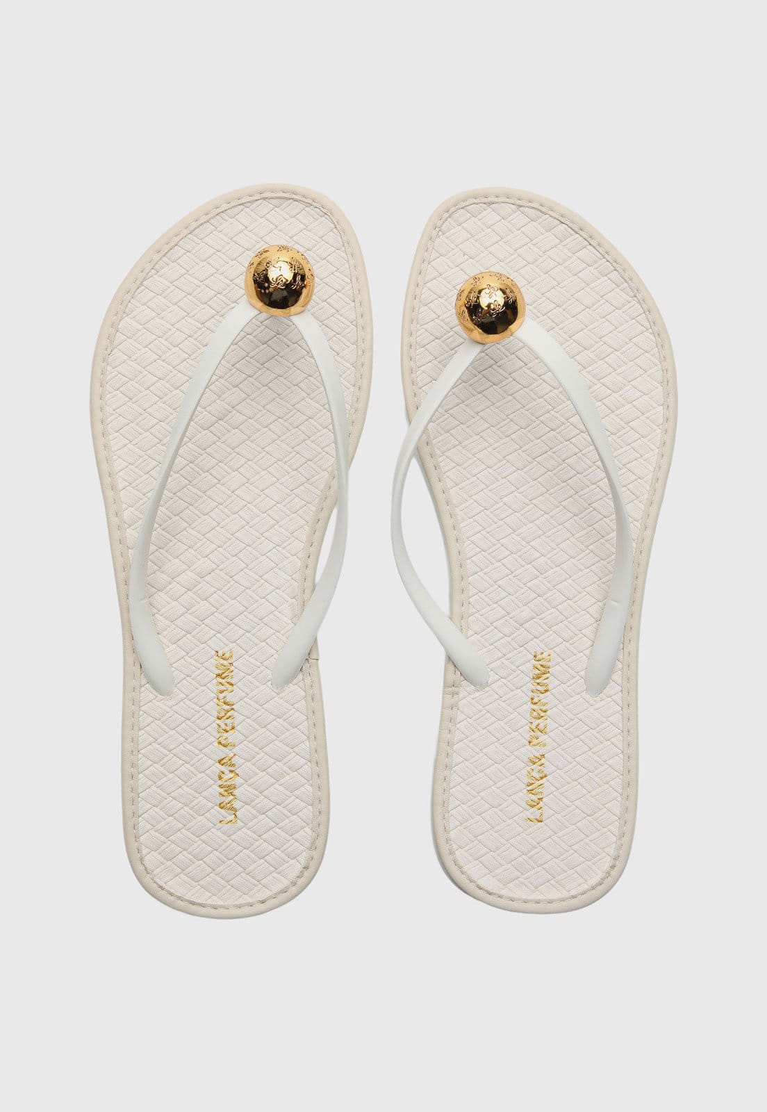 Chinelo Feminino Lança Perfume Esfera Dourada