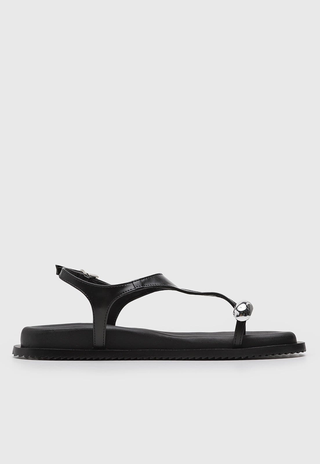 Vista 2 Rasteira Feminina Santa Lolla Fechada Preta Santa Lolla preto