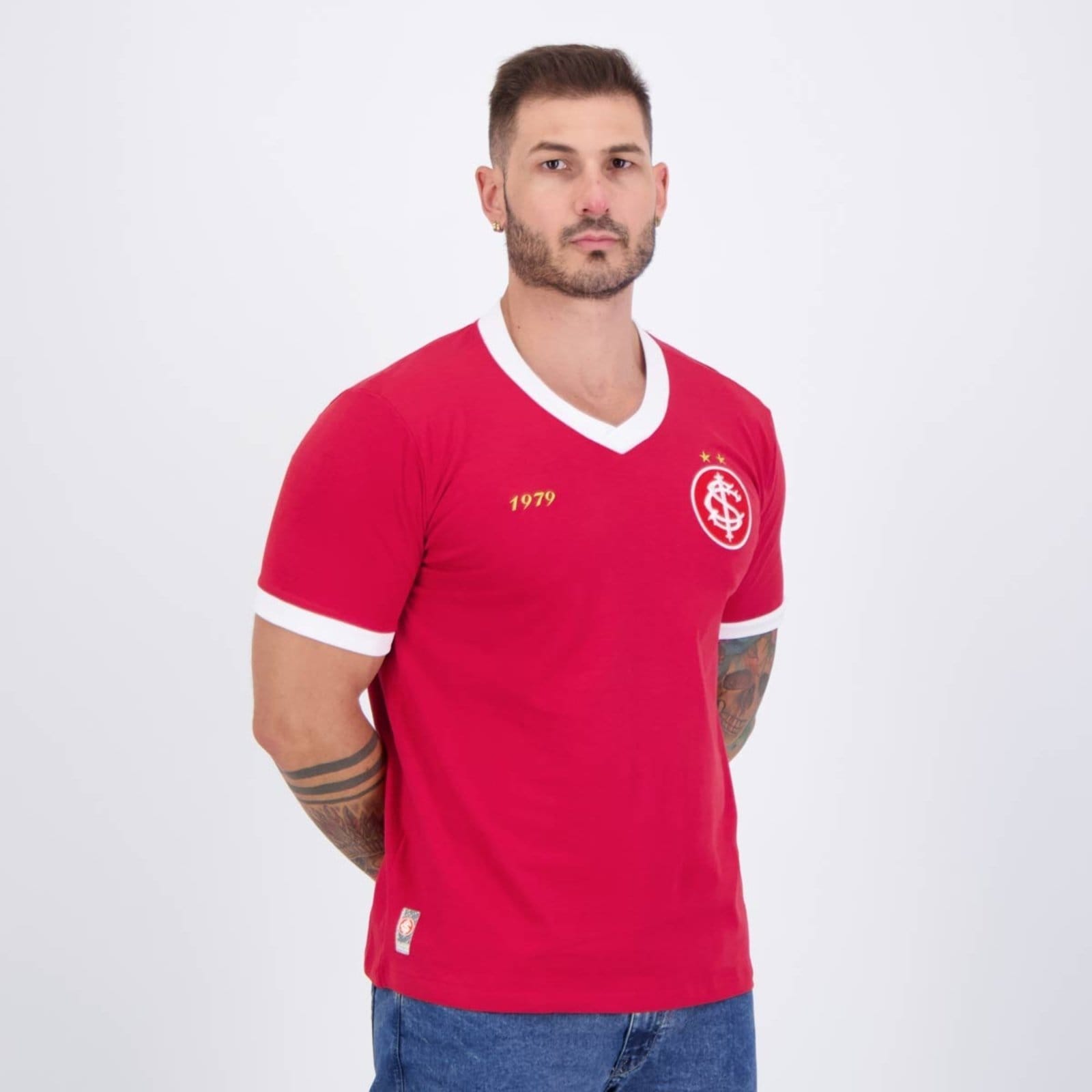 Vista 2 Camisa Internacional Retrô 1979 Vermelha Betel vermelho
