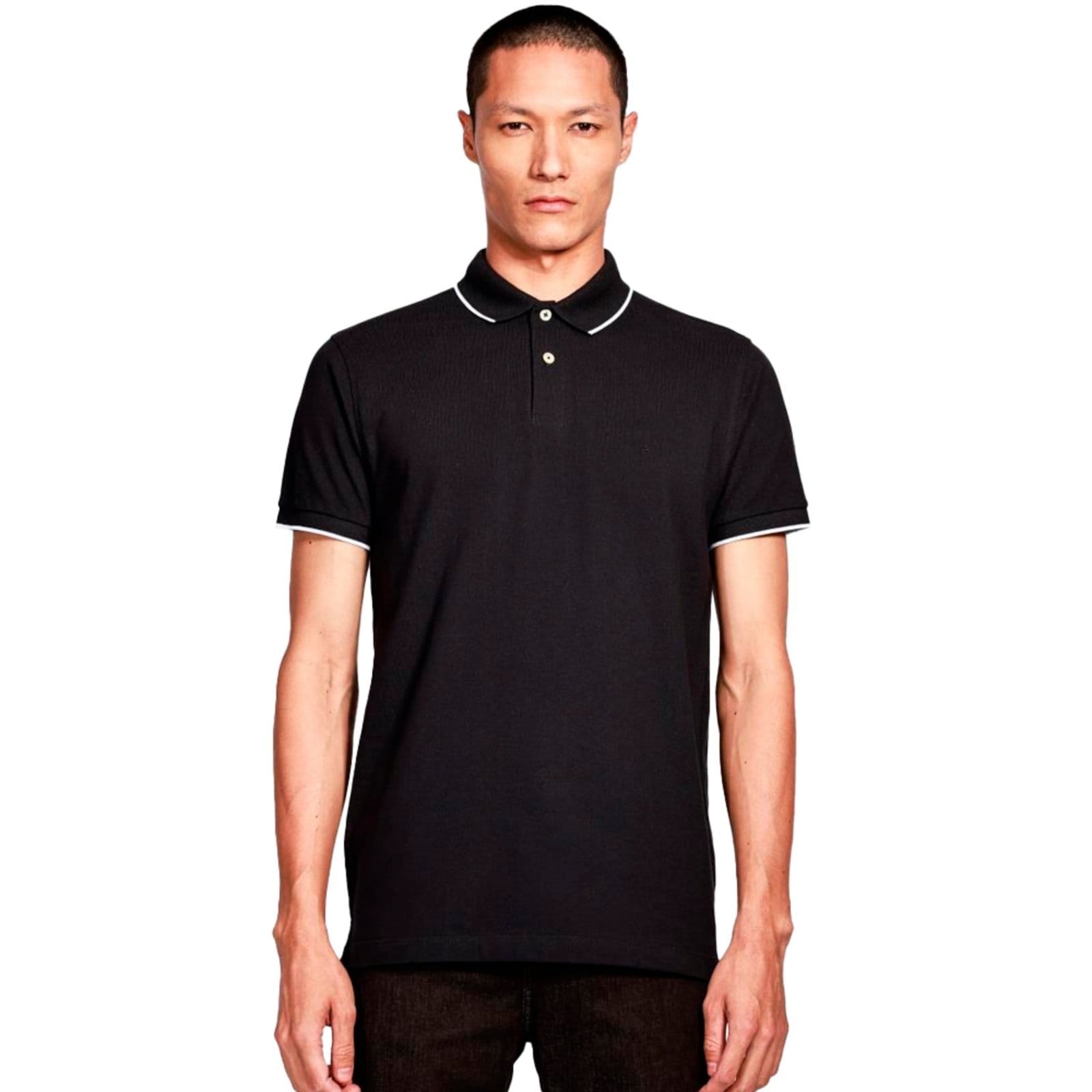 Camisa Polo Aramis Classic Ve25 Preto e Off White Masculino