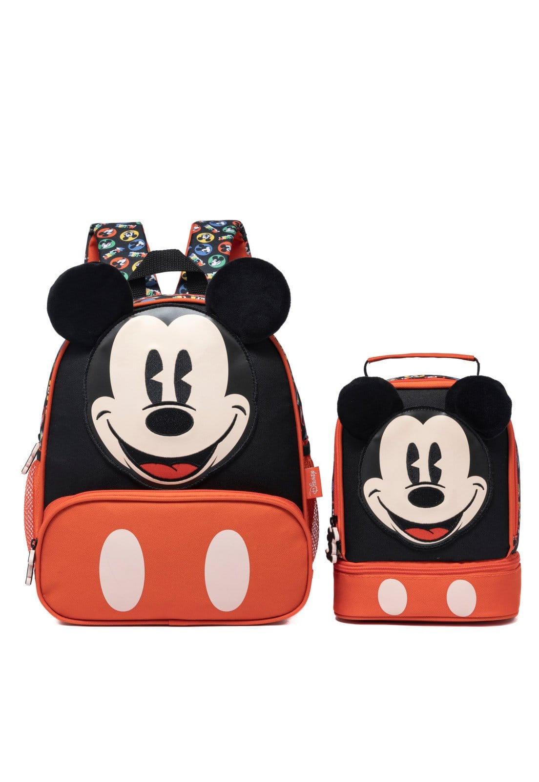 Vista 2 Infantil - Kit Mochila Mickey Escolar Disney Lancheira Estojo Garrafa Disney preto