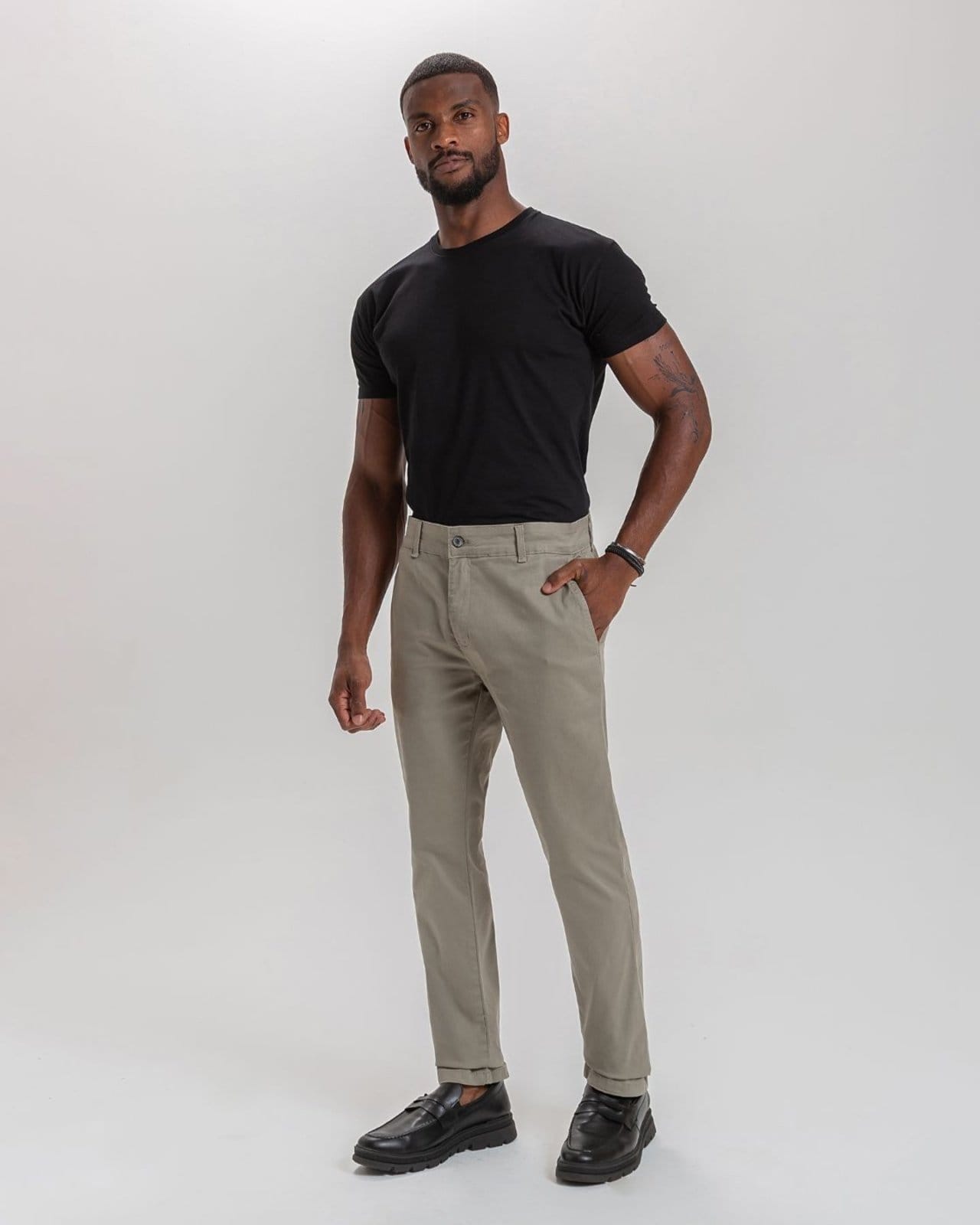 Vista 2 Calça Sarja Masculina - Sport Fino - Black Jeans - Alba Black Jeans bege black