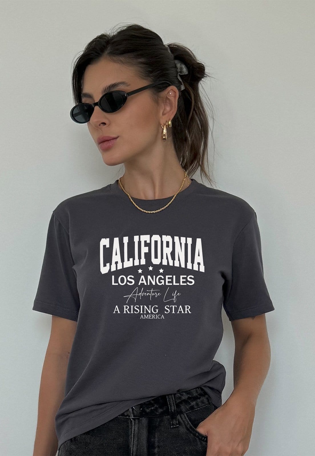 Camiseta Cianitas Chumbo Estampa California Adventure