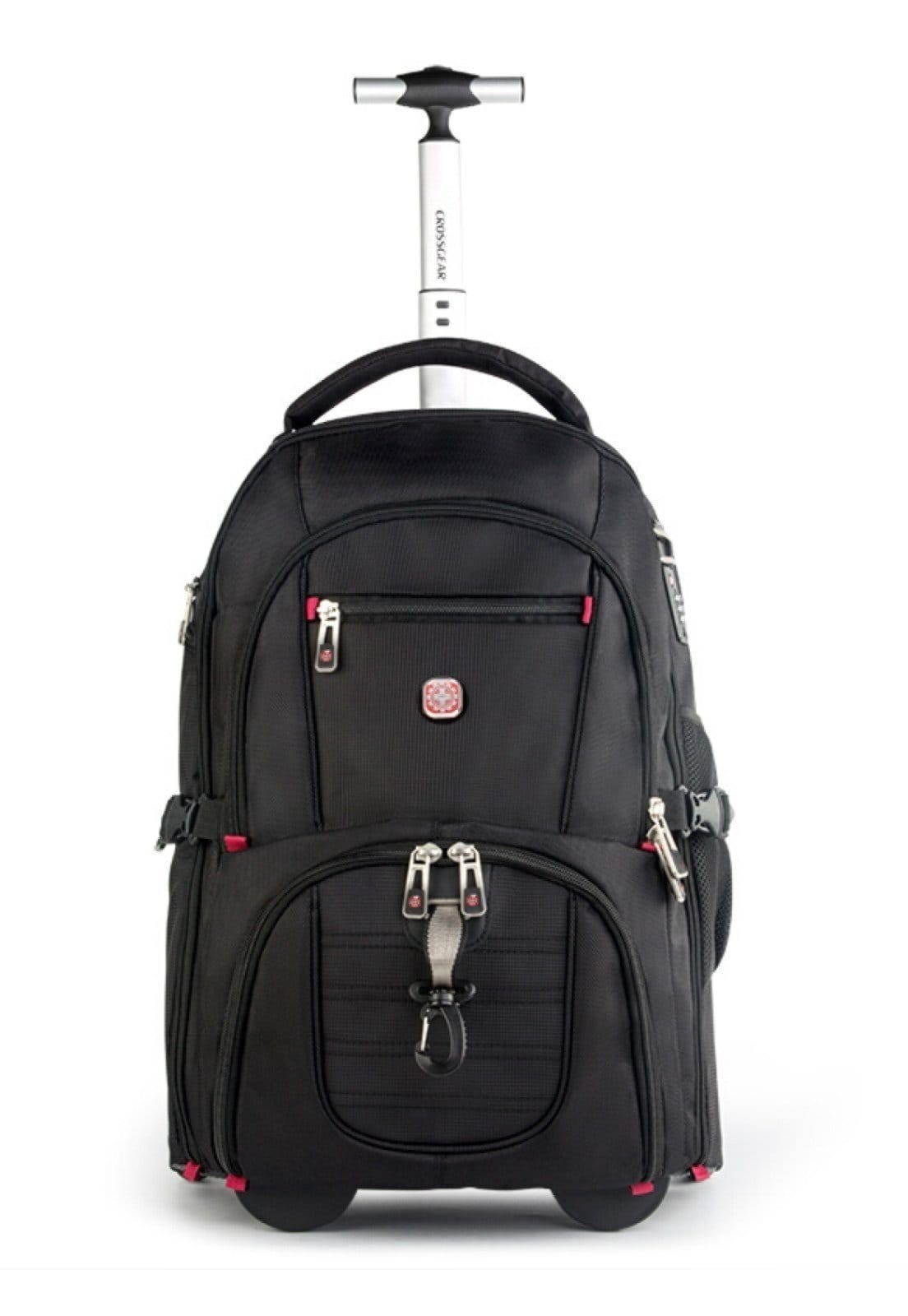 Mochila Rodinhas Executiva Notebook Masculina Crossgear Antifurto Cadeado PRETA