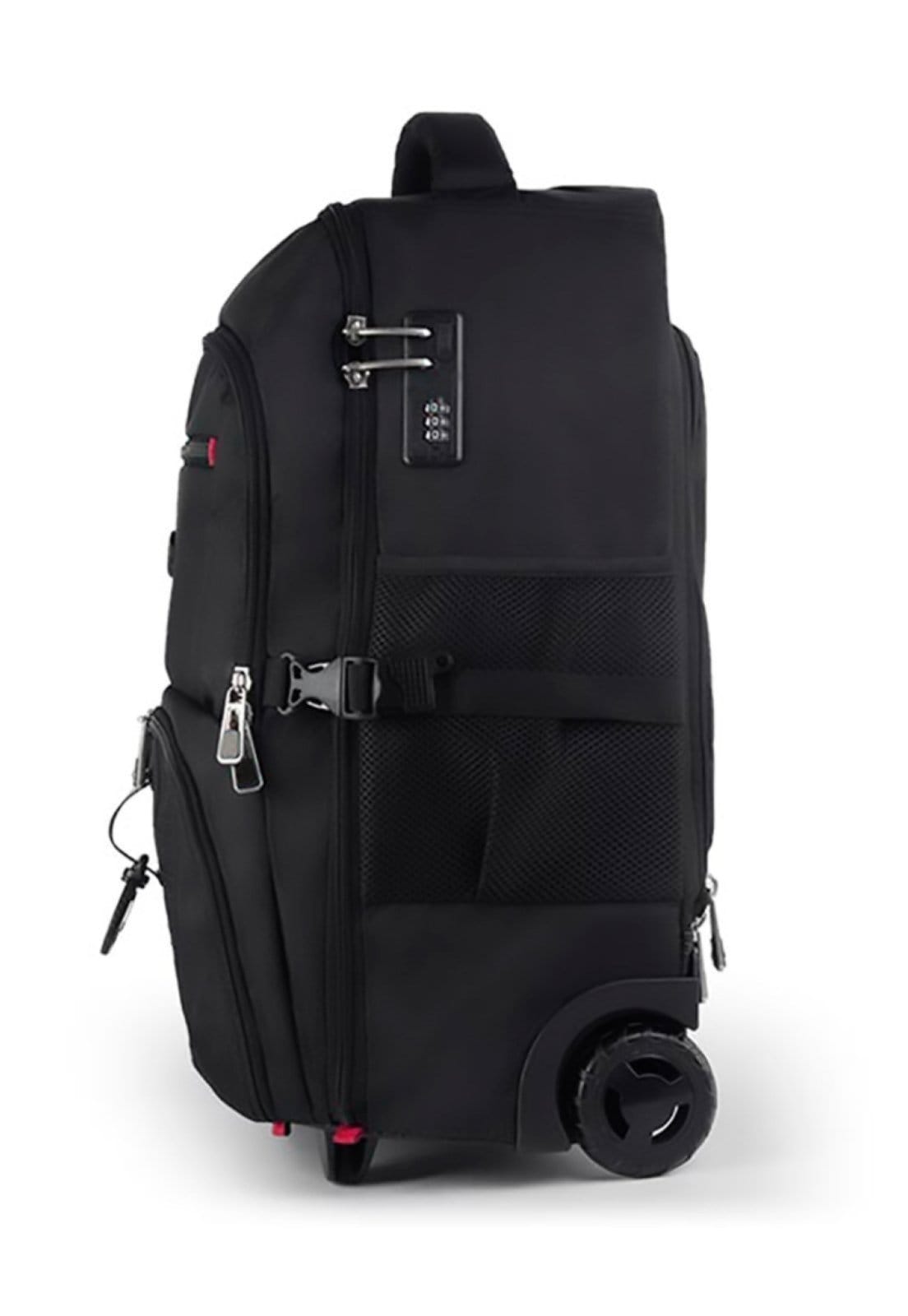 Vista 2 Mochila Rodinhas Executiva Notebook Masculina Crossgear Antifurto Cadeado PRETA Crossgear preto