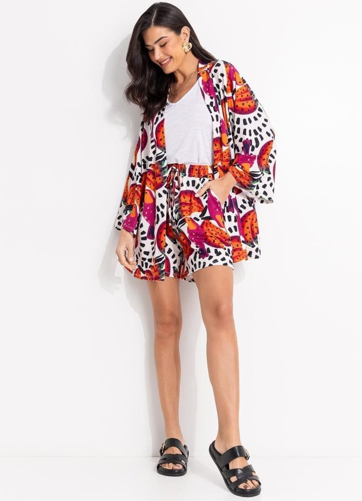 Vista 2 Short Em Malha Fria Tucanos Quintess rosa