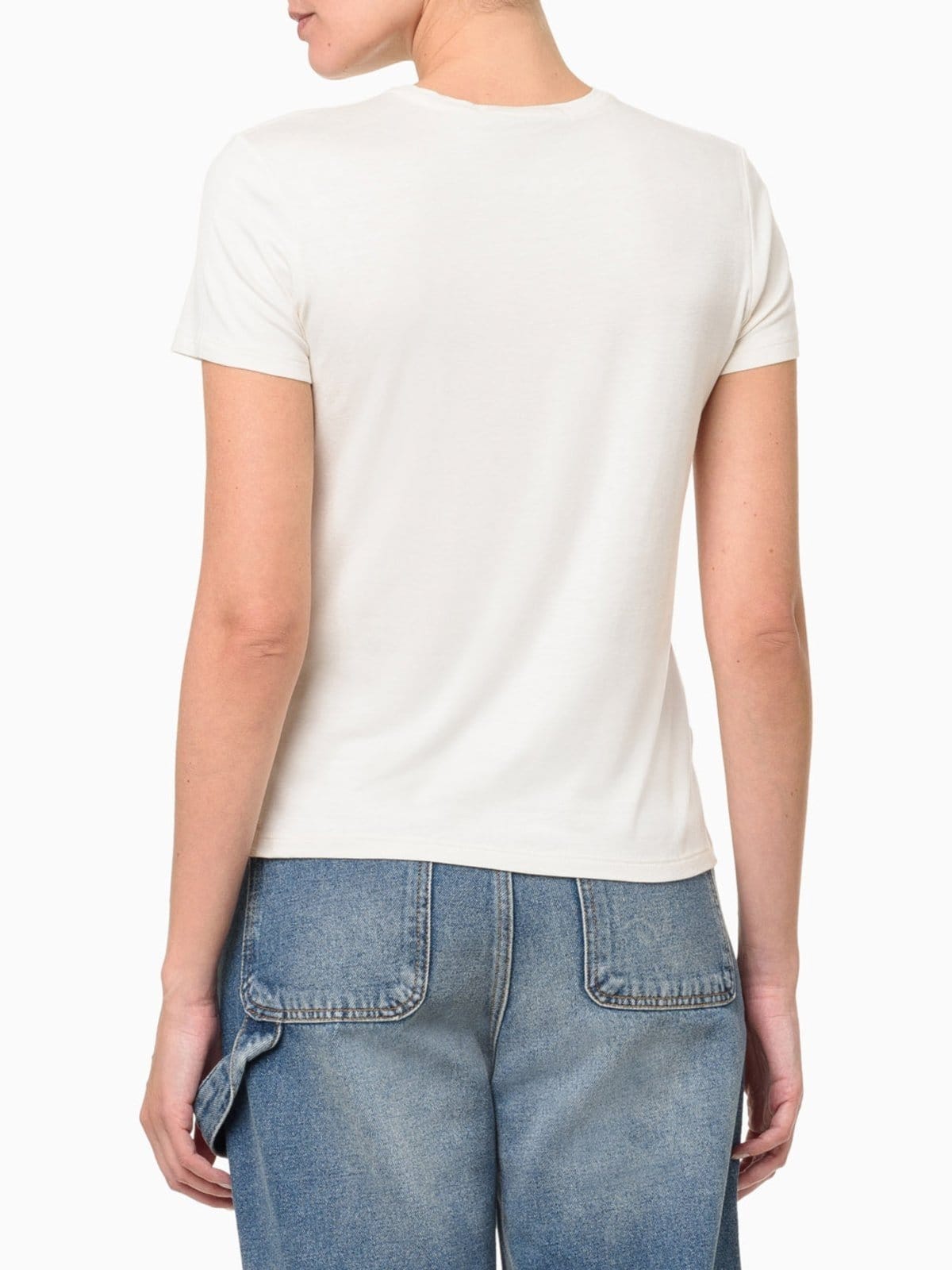 Vista 2 Camiseta Feminina Viscolycra Calvin Klein Jeans - Off White Calvin Klein Jeans off-white white