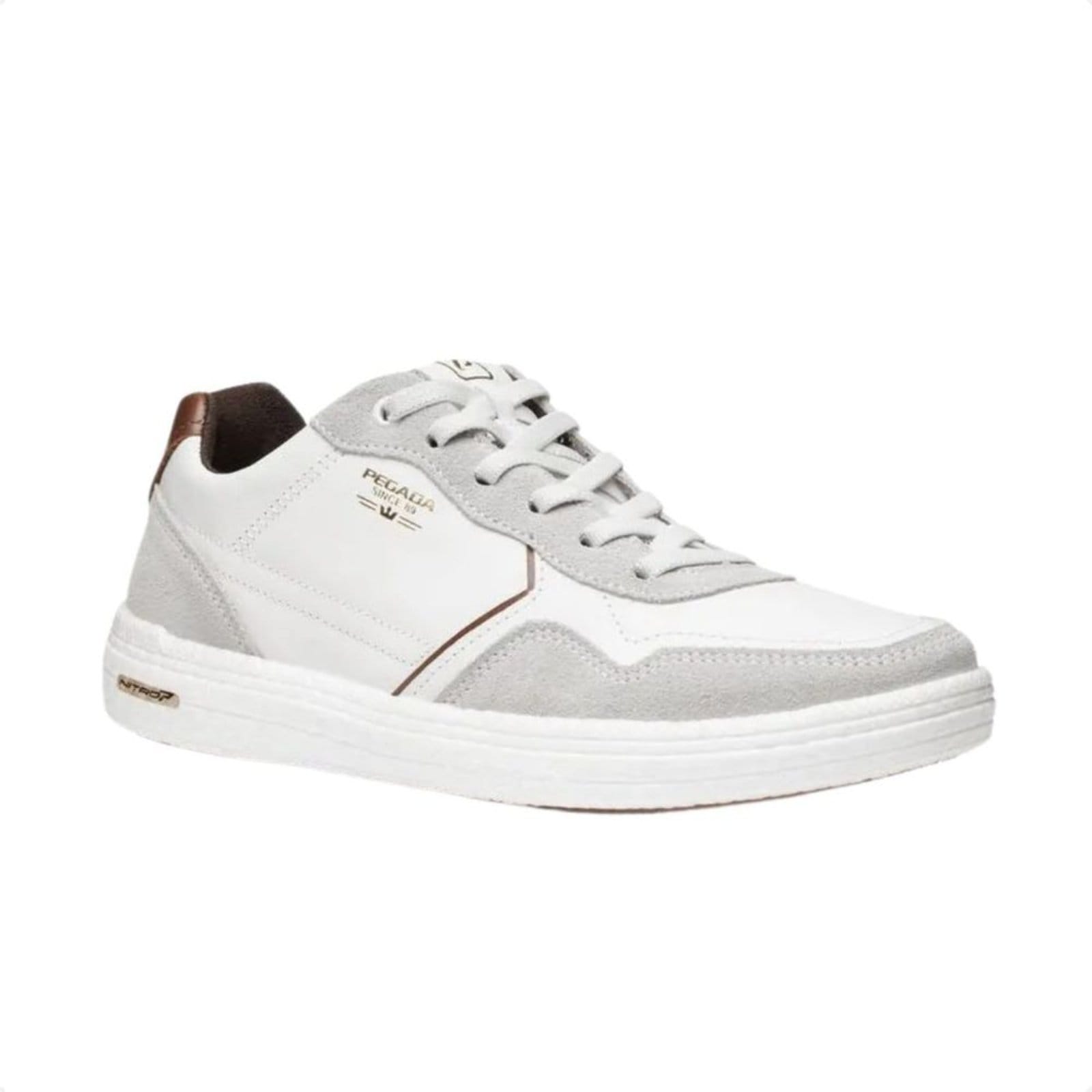 Vista 2 Sapatênis Masculino Em Couro Drift Pegada PEGADA branco