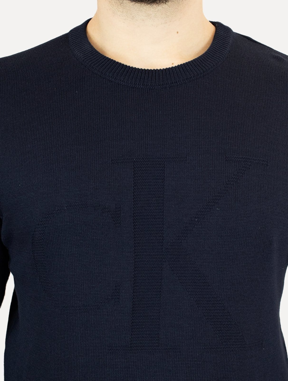 Vista 2 Suéter Calvin Klein Jeans Masculino Tricot Maxi CK Calvin Klein azul marinho