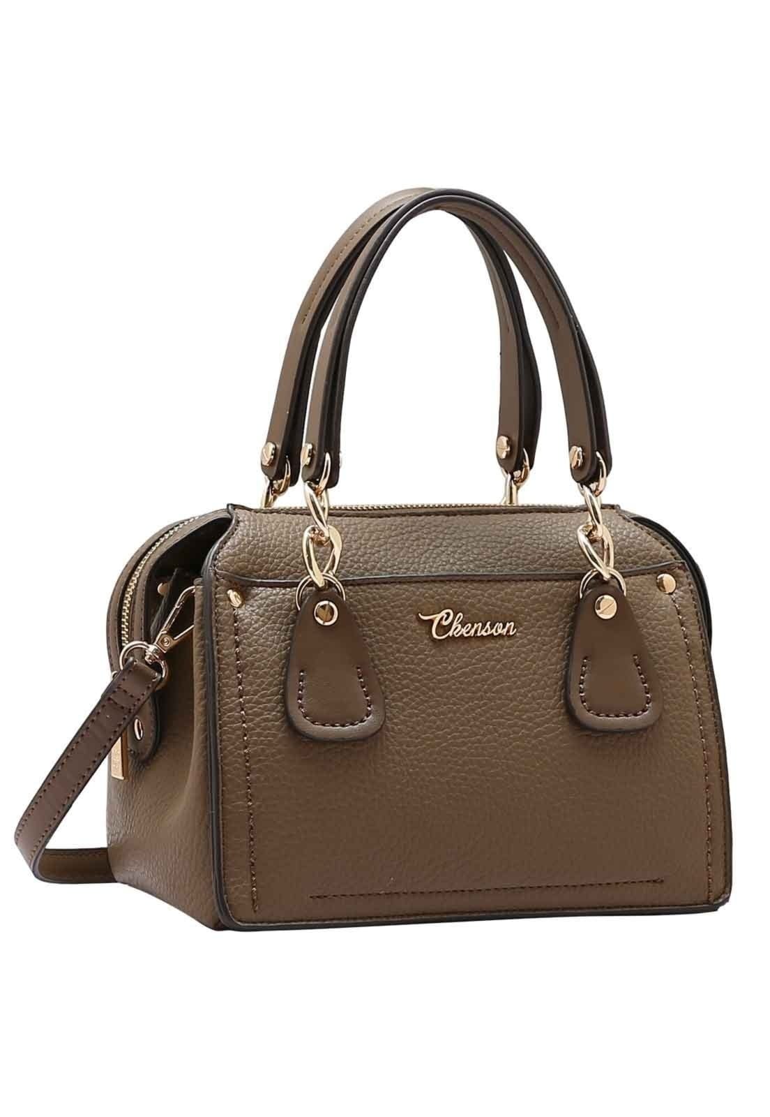 Bolsa Feminina Chenson Original Ferragem Chic Baú Natural 3485018