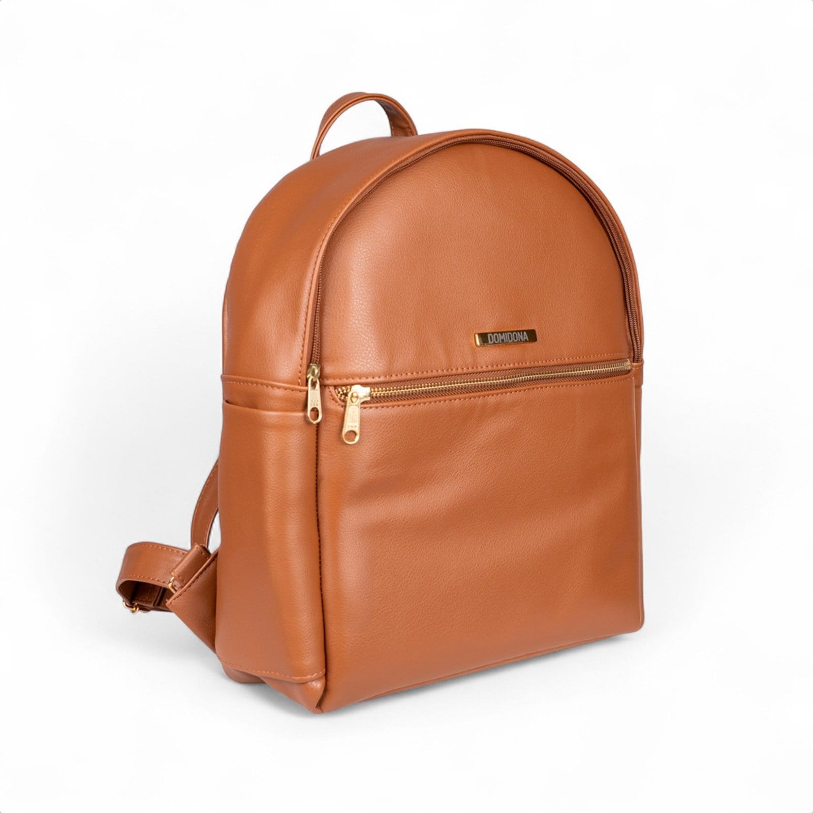 Vista 2 Mochila Feminina Domidona Minimalista Grande Alças ajustáveis Domidona caramelo