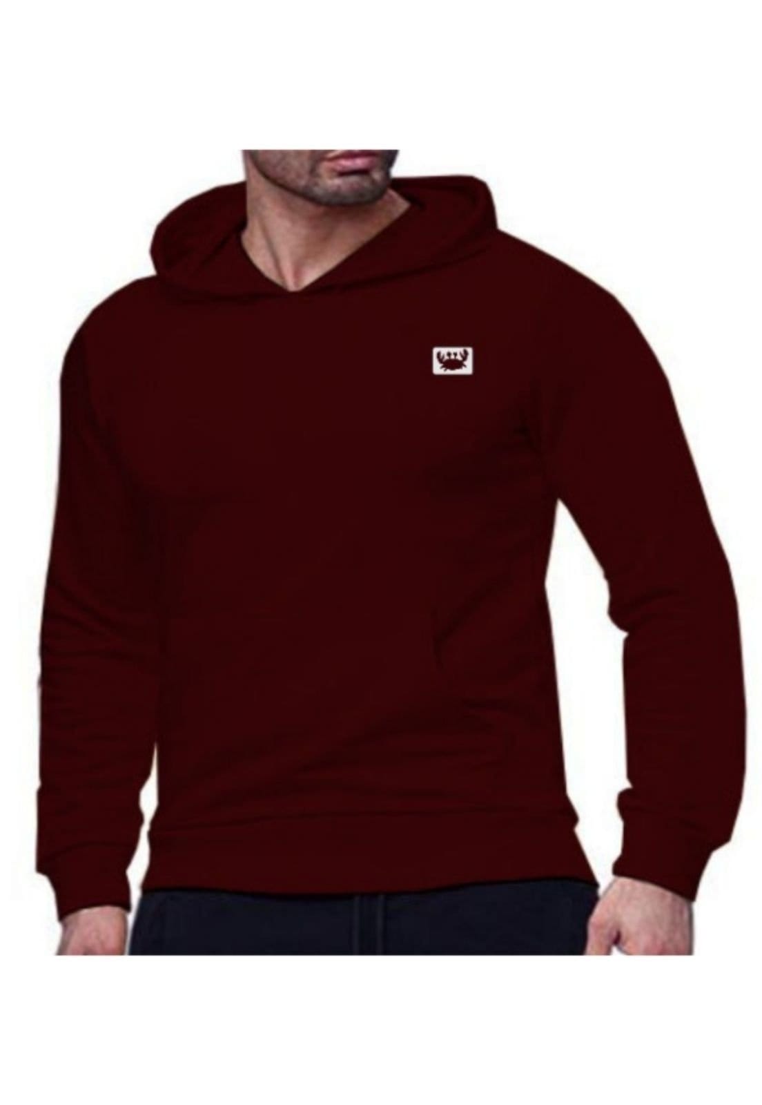 Vista 2 Conjunto Masculino Moletom Blusa De Frio E Calça Moletom Relaxado preto/vinho