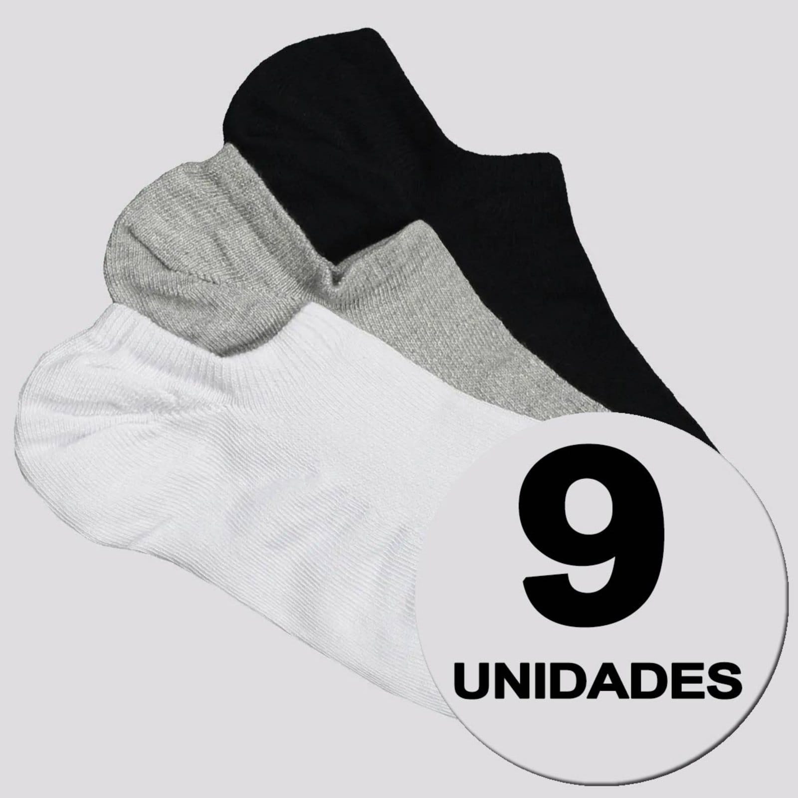 Kit Meia Selene Sapatilha Invisível 9 Pares Branca