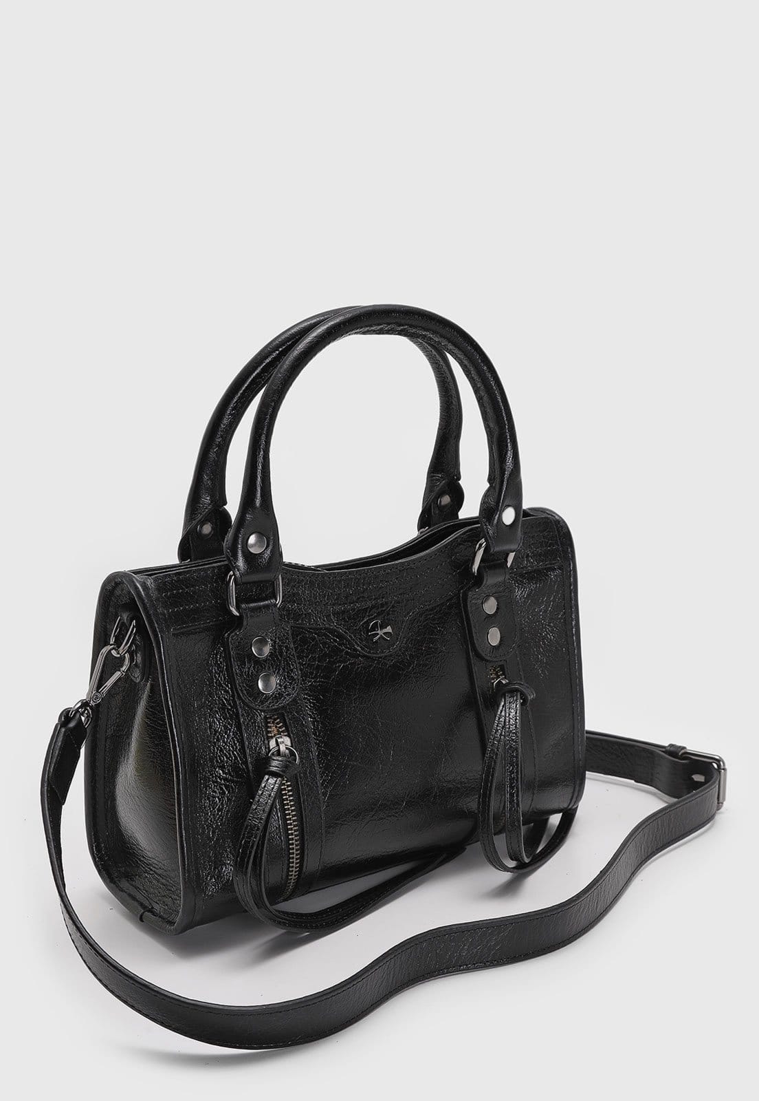 Vista 2 Bolsa Luiza Barcelos Tiracolo Preta Luiza Barcelos preto