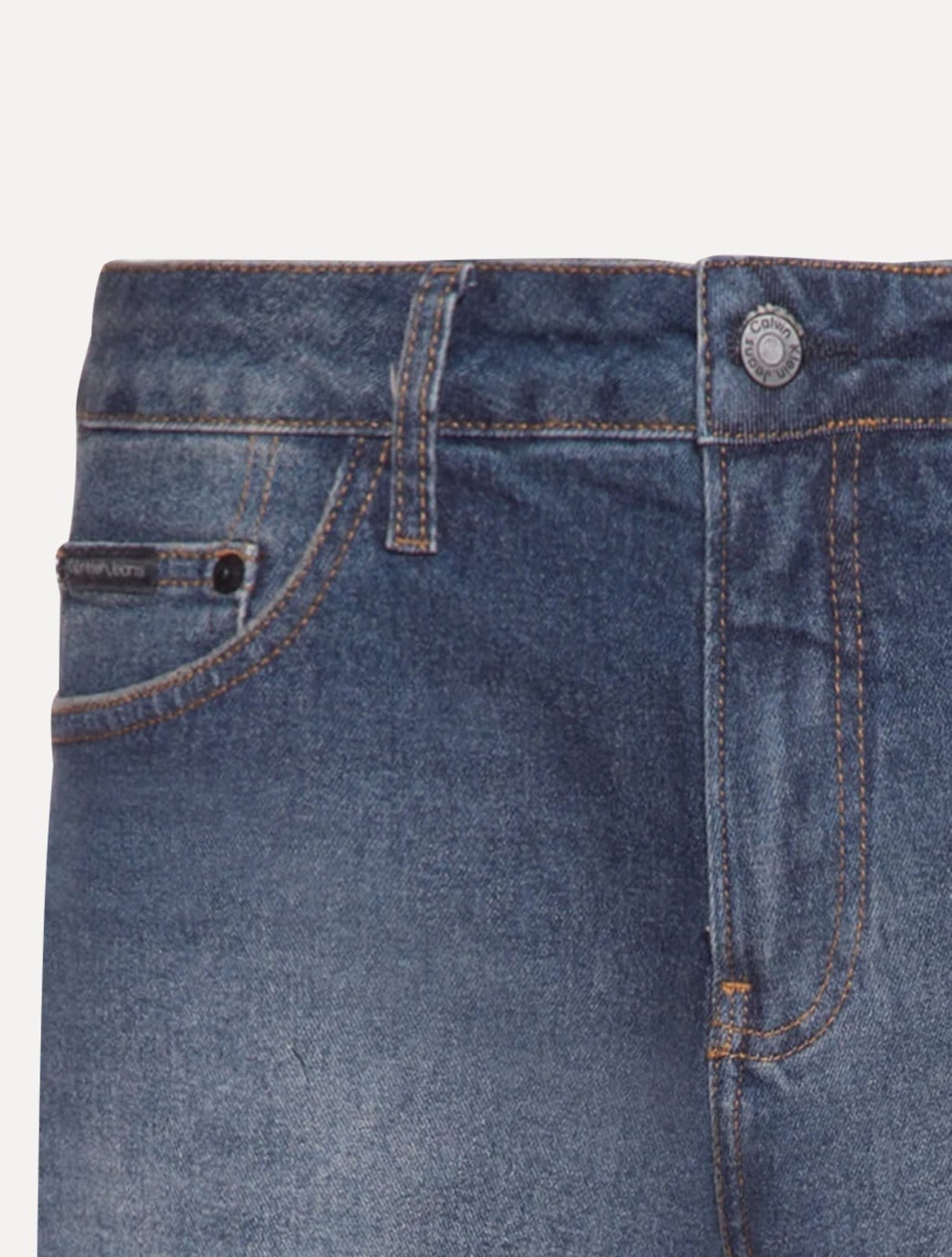 Vista 2 Bermuda Calvin Klein Jeans Masculina Carnaby 9' 5 Pockets Calvin Klein azul marinho