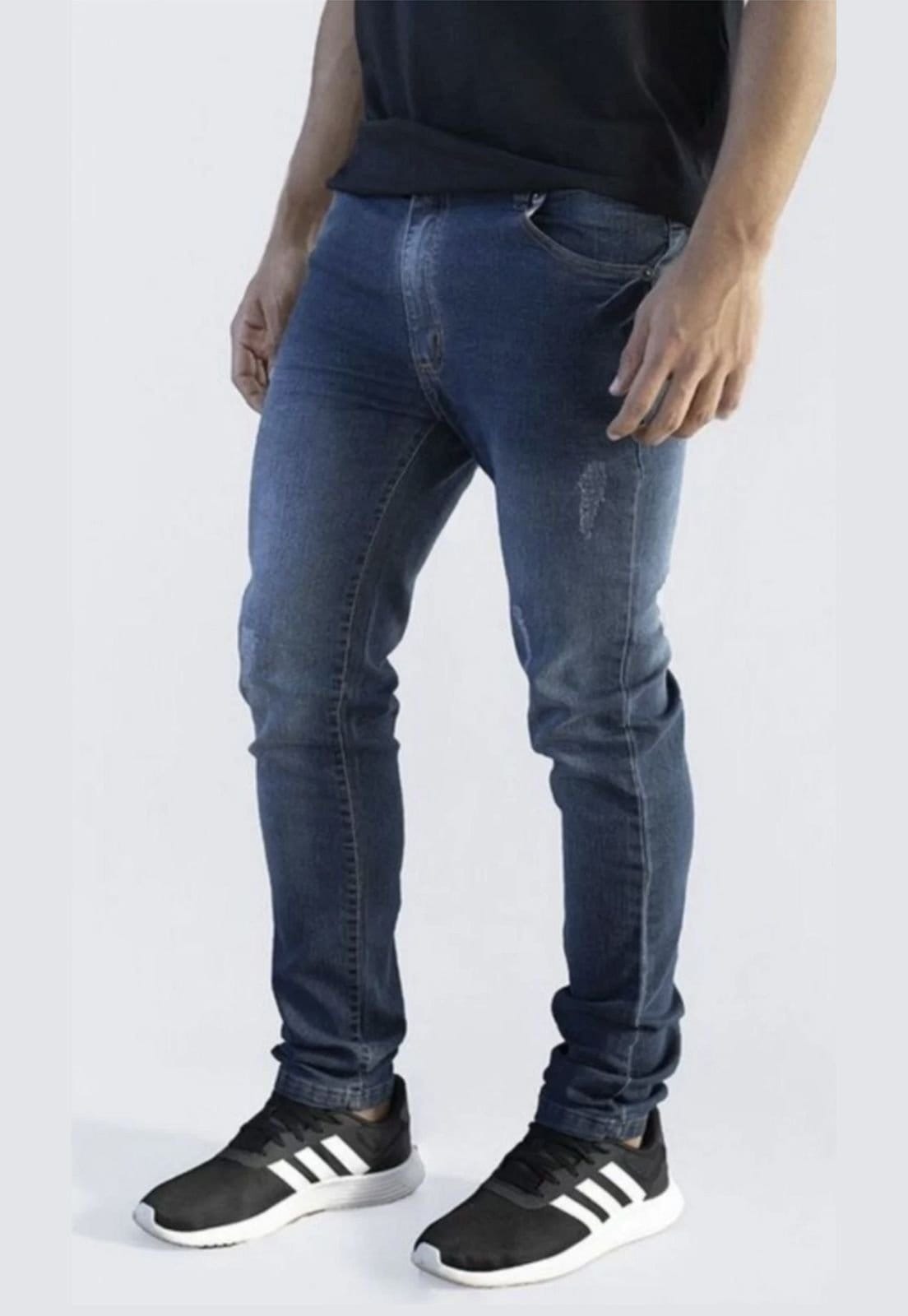 Vista 2 Calça Jeans Masculina Versatti Reta Tradicional Lavagem Equador Versatti Jeans azul