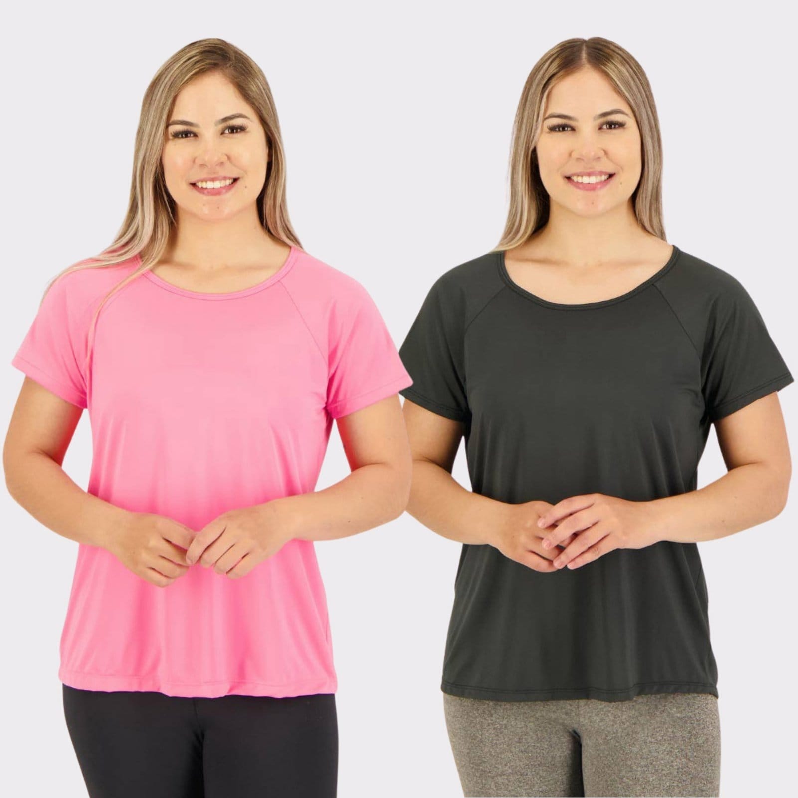 Kit 2 Camisetas Selene Dryfit Básica Feminina e Preta