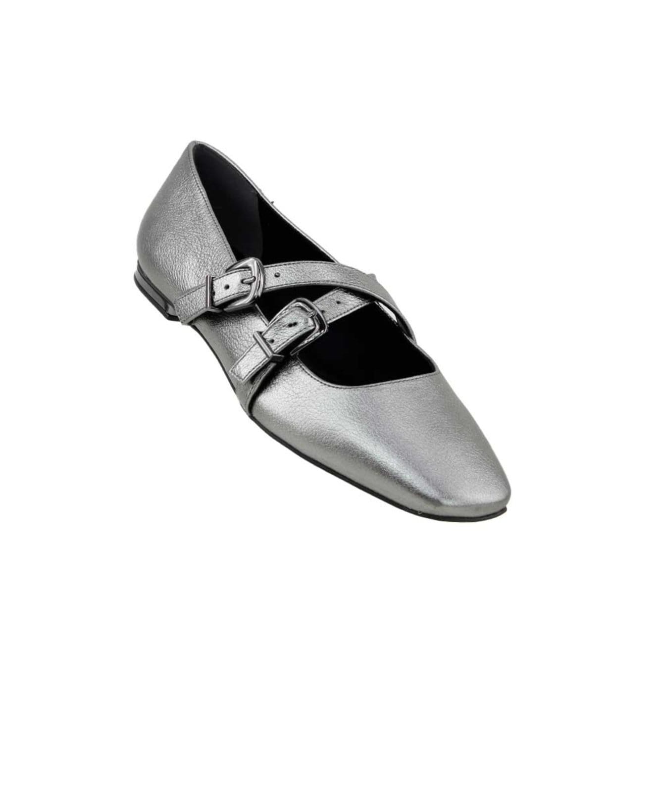 Vista 2 Sapatilha Loucos E Santos com Fivela Couro Grafite Loucos e Santos cinza