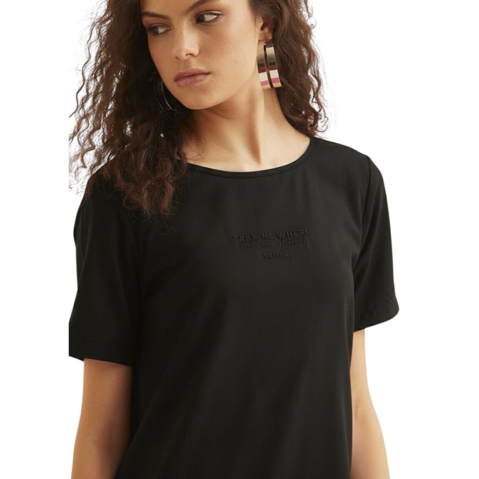 Vista 2 Vestido Curto T-shirt Dress Triton Triton preto