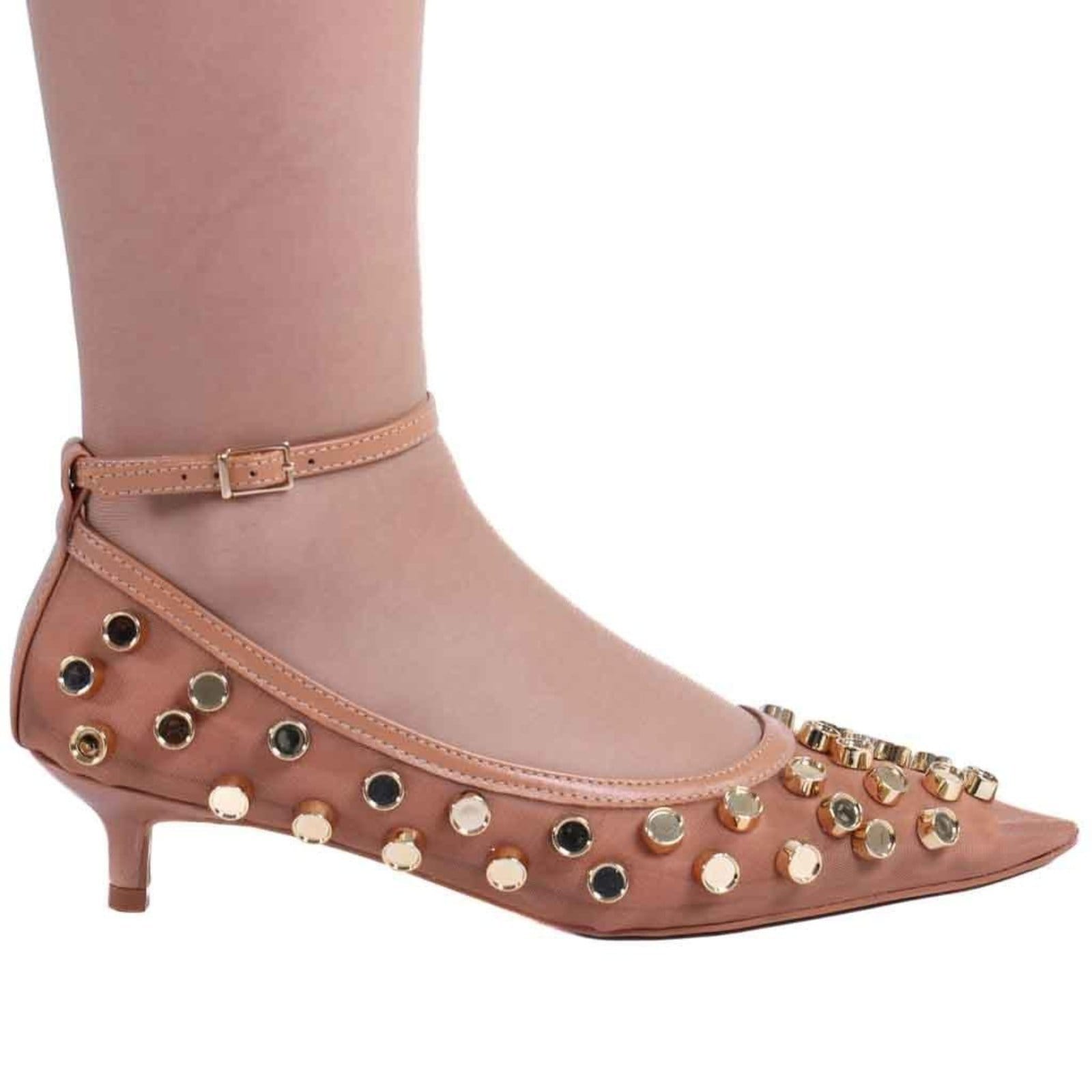 Sapatilha Feminina Zariff com Salto e Maxi Esferas 2036-6353 Coconut