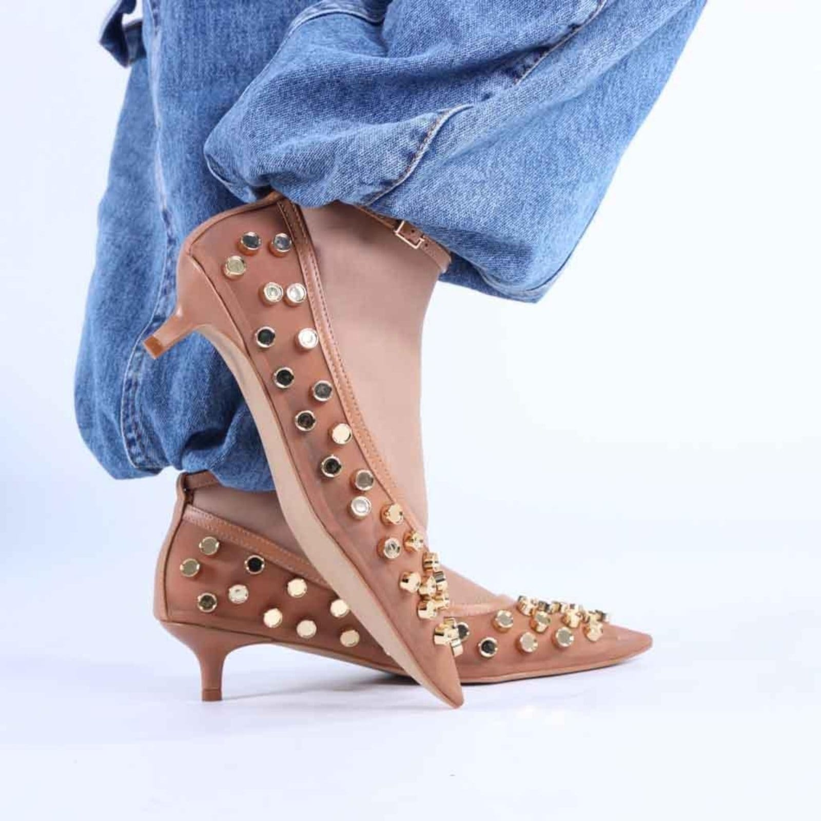 Vista 2 Sapatilha Feminina Zariff com Salto e Maxi Esferas 2036-6353 Coconut Zariff incolor