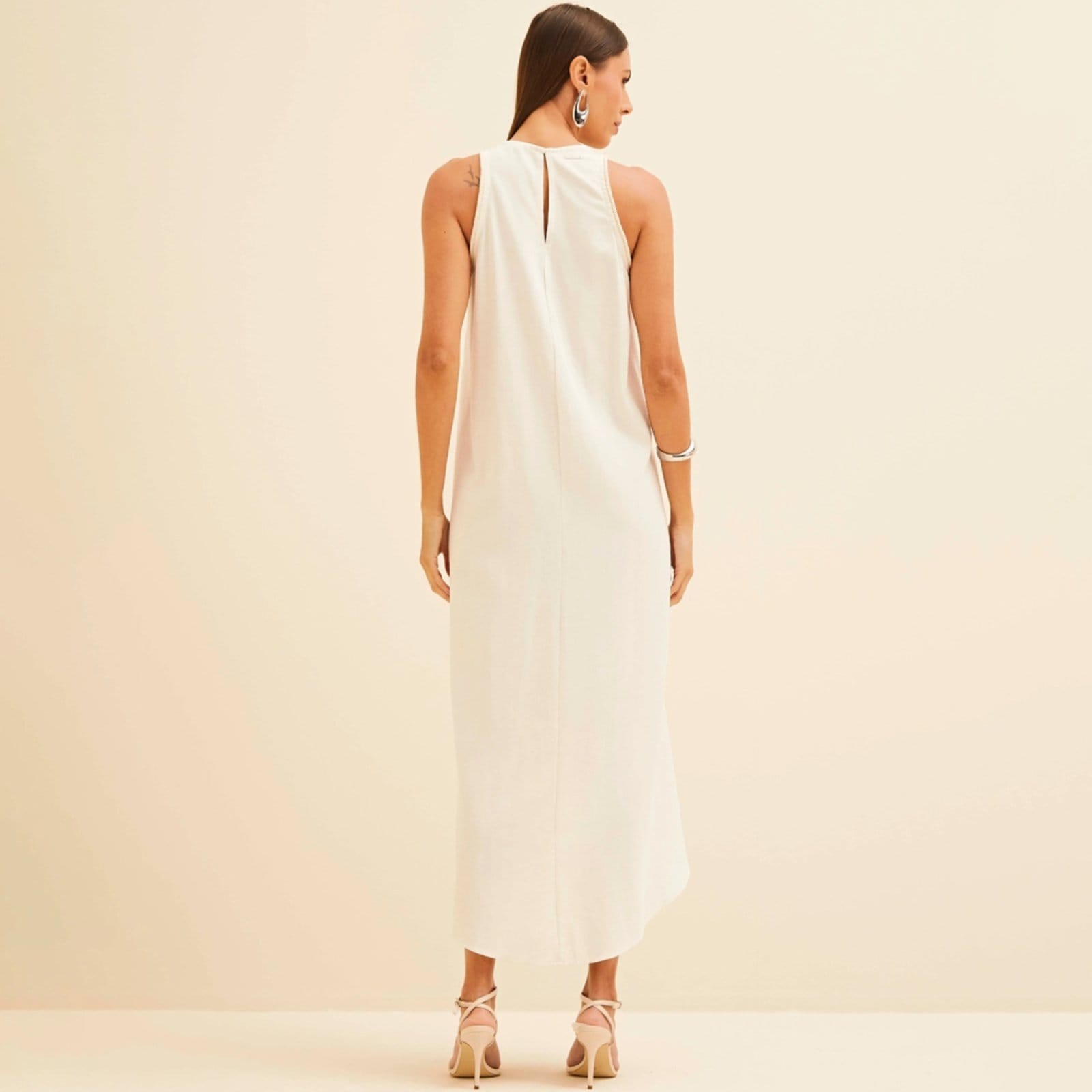 Vista 2 Vestido Mid Forum Confort Ve26 Off White Feminino Forum amarelo white