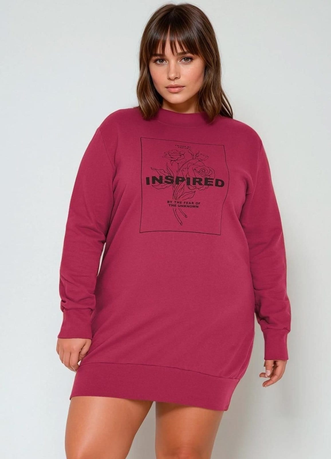 Vestido Em Moletom Plus Size