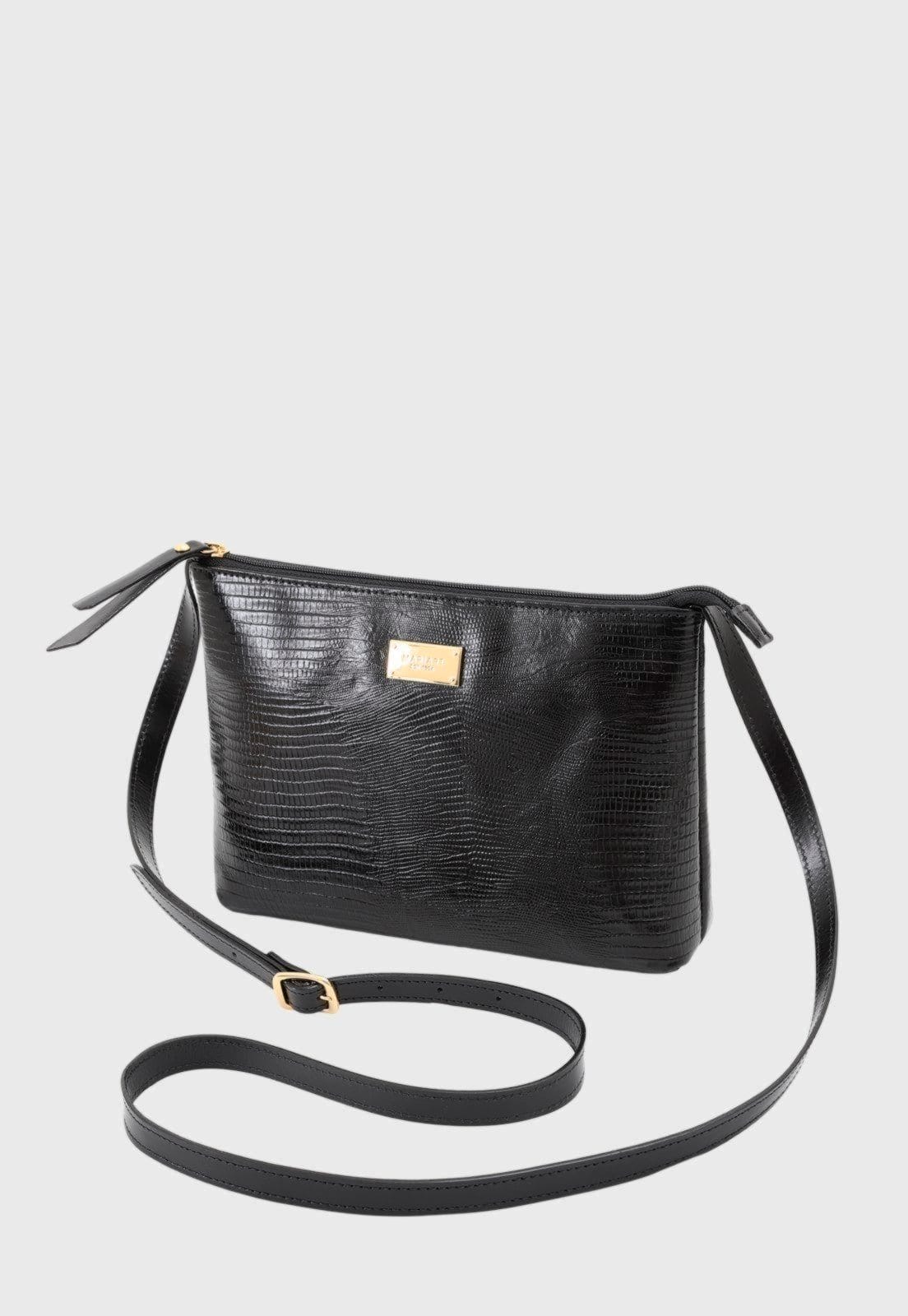 Vista 2 Kit 2 Bolsas c/ Carteira e Porta Moedas Couro Mariart 2190 + 201L + 237 + PN10 Preta Mariart preto