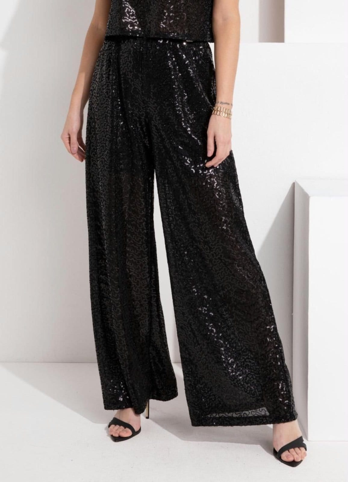 Vista 2 Calça Paetê Quintess preto