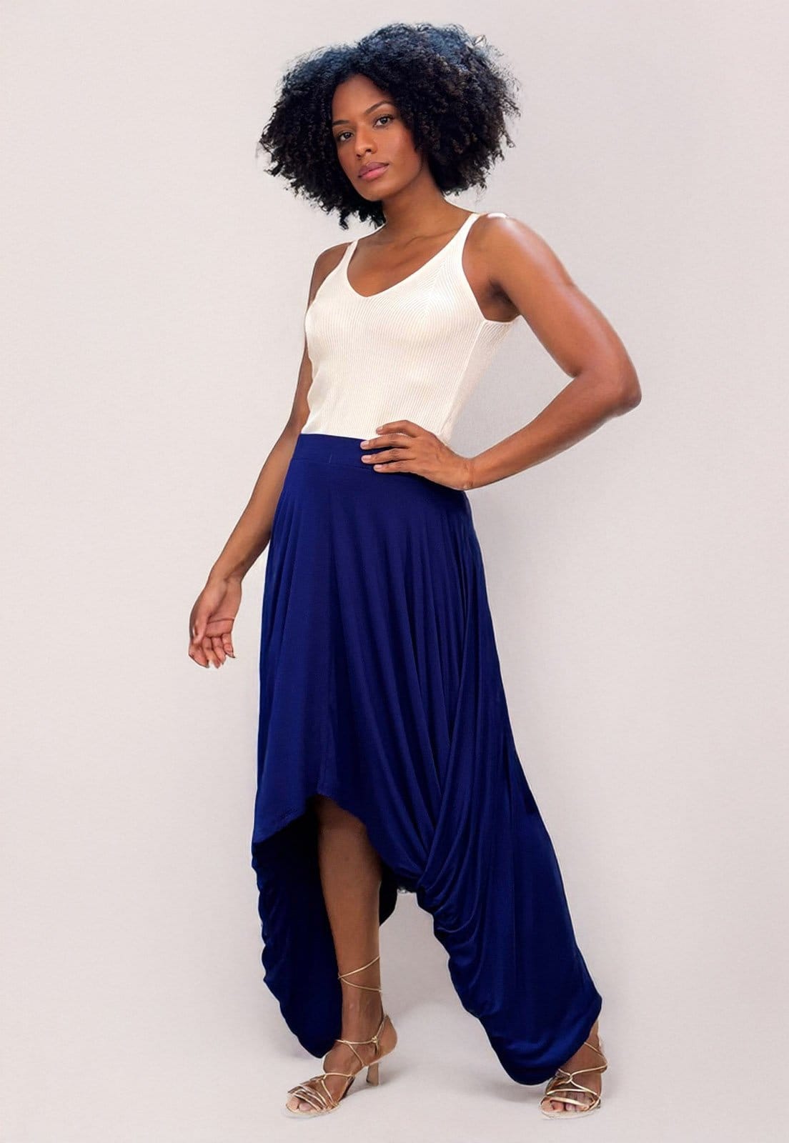 Vista 2 Saia Longa Amazonia Vital Malha Nó Hippie Chic Bic Amazonia Vital azul