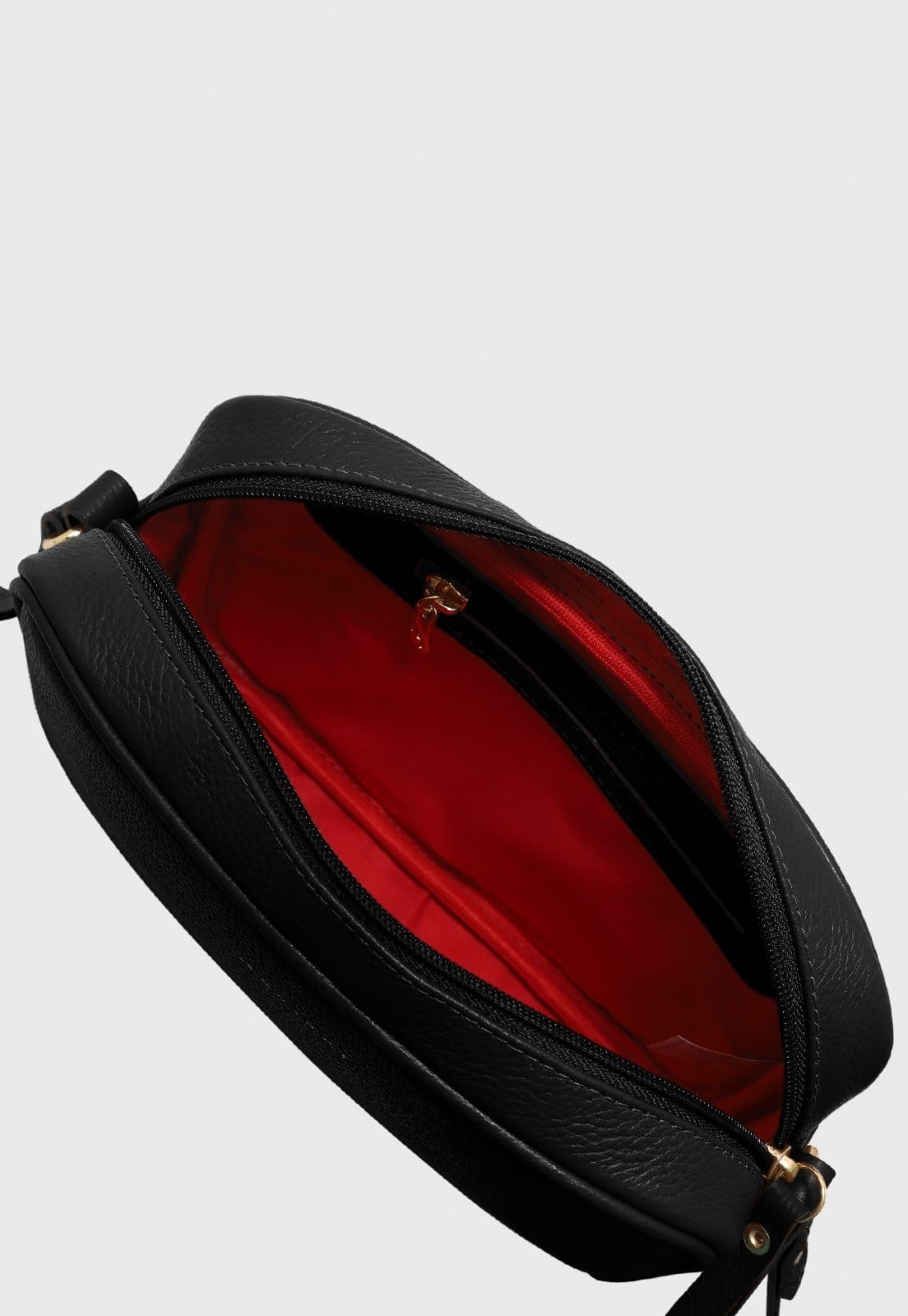 Vista 2 Bolsa Transversal Couro Mariart Jeri Preta Mariart preto