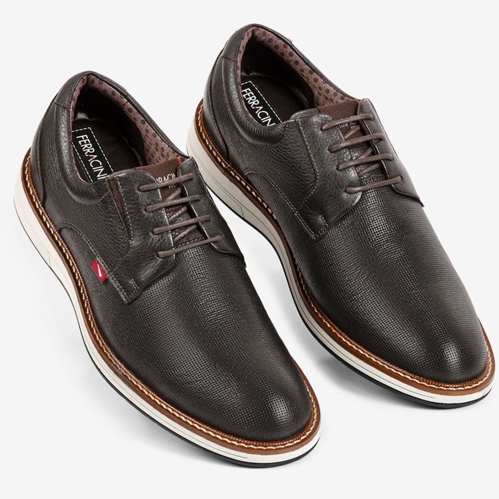 Vista 2 Sapato Couro Ferracini Kingston 6152-675L Masculino FERRACINI marrom