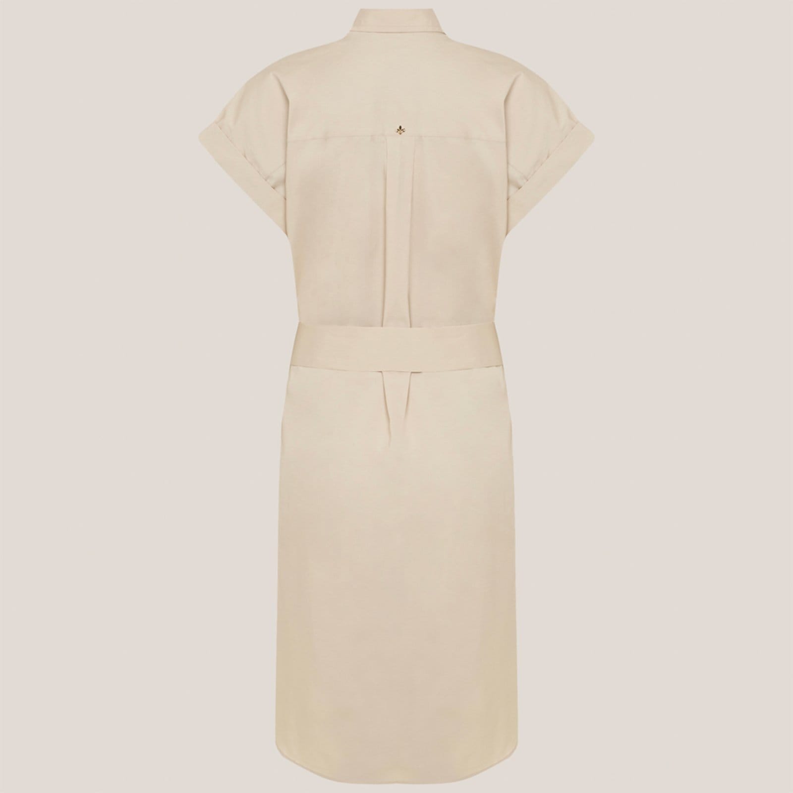 Vista 2 Vestido Chemise Dudalina Curto Liso Ve26 Feminino Dudalina bege