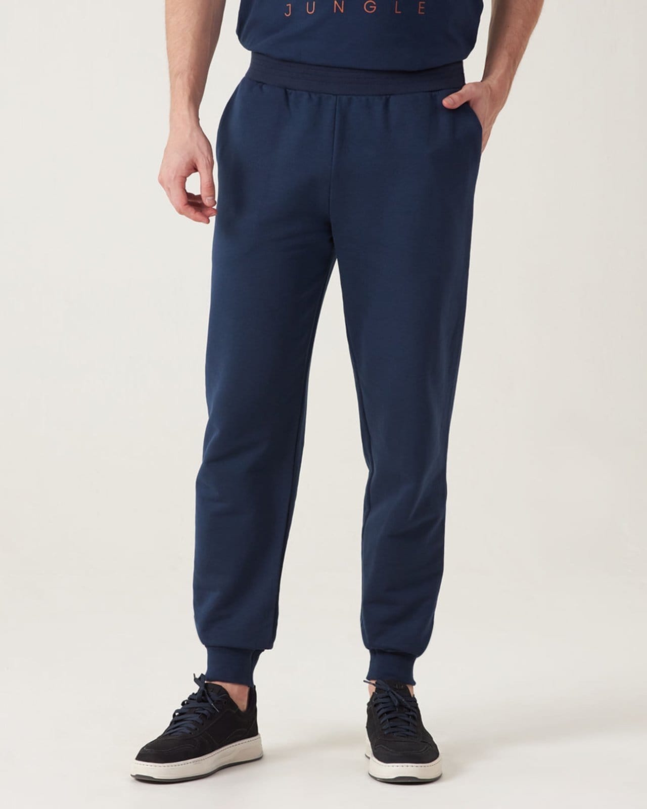 Vista 2 Calça Básica Masculina Em Moletom Flanelado Malwee cinza