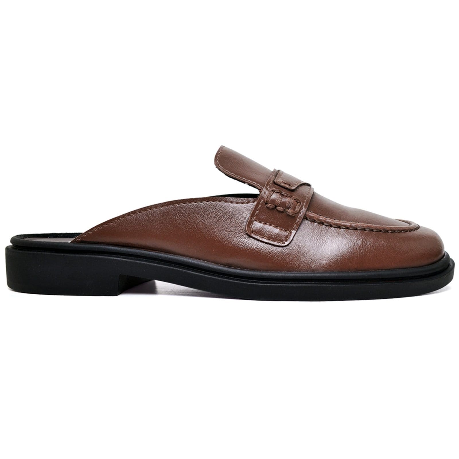 Vista 2 Sapato Mocassim Mule Feminino DUBUY 1420FG DUBUY marrom