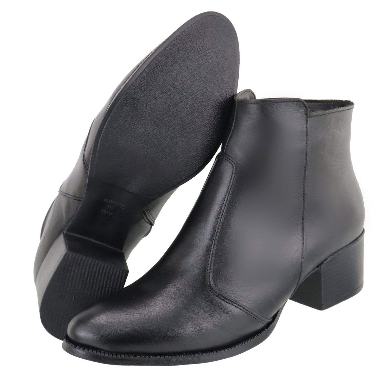 Vista 2 Bota em Couro Feminina Salto Cano Baixo Bico Fino TELLINI STORE preto