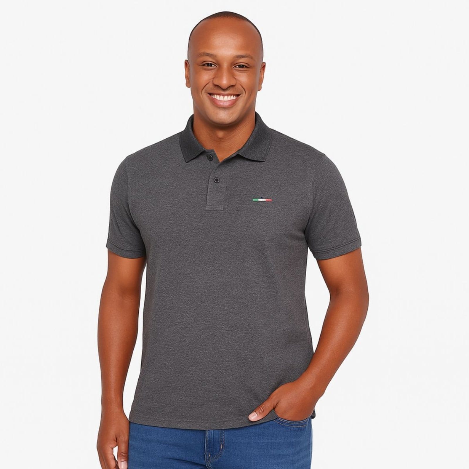 Camisa Polo Vih Triny Masculina Básica Industrie Piquet no Estilo Tommy Bordado Itália