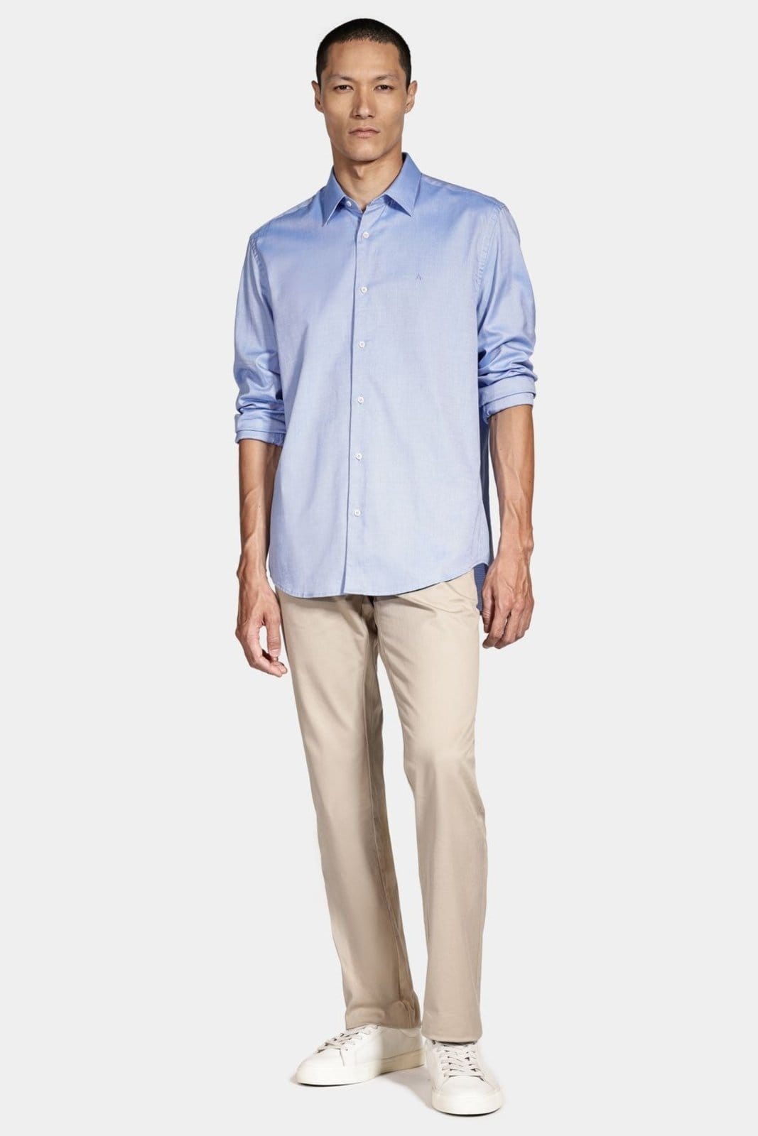 Vista 2 Camisa Aramis Manga Longa Regular 100 Maquinetada Aramis azul