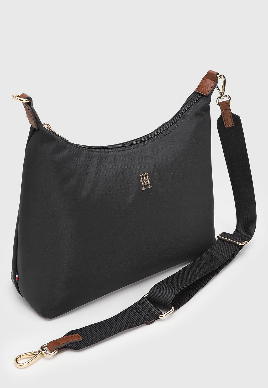 Vista 2 Bolsa Feminina Tommy Hilfiger Média Monograma Preta Tommy Hilfiger preto